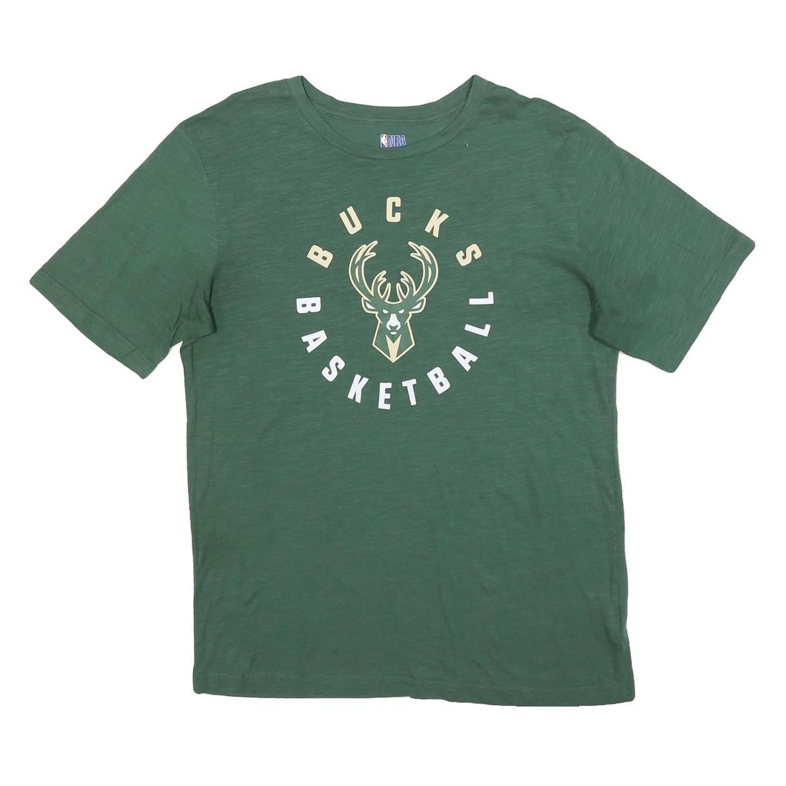 NBA Mens Green Milwaukee Bucks Basketball Graphic T-Shirt L Short Sleeve Crew Refurbished - N/A refurbished available on Cerqular