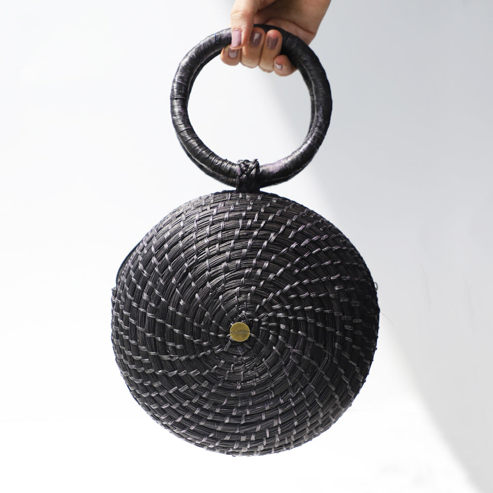 Jennifer Bag - Straw Bag - Iraca Handmade Bag, Top Handle Purse Refurbished - Apalma Handmade refurbished available on Cerqular