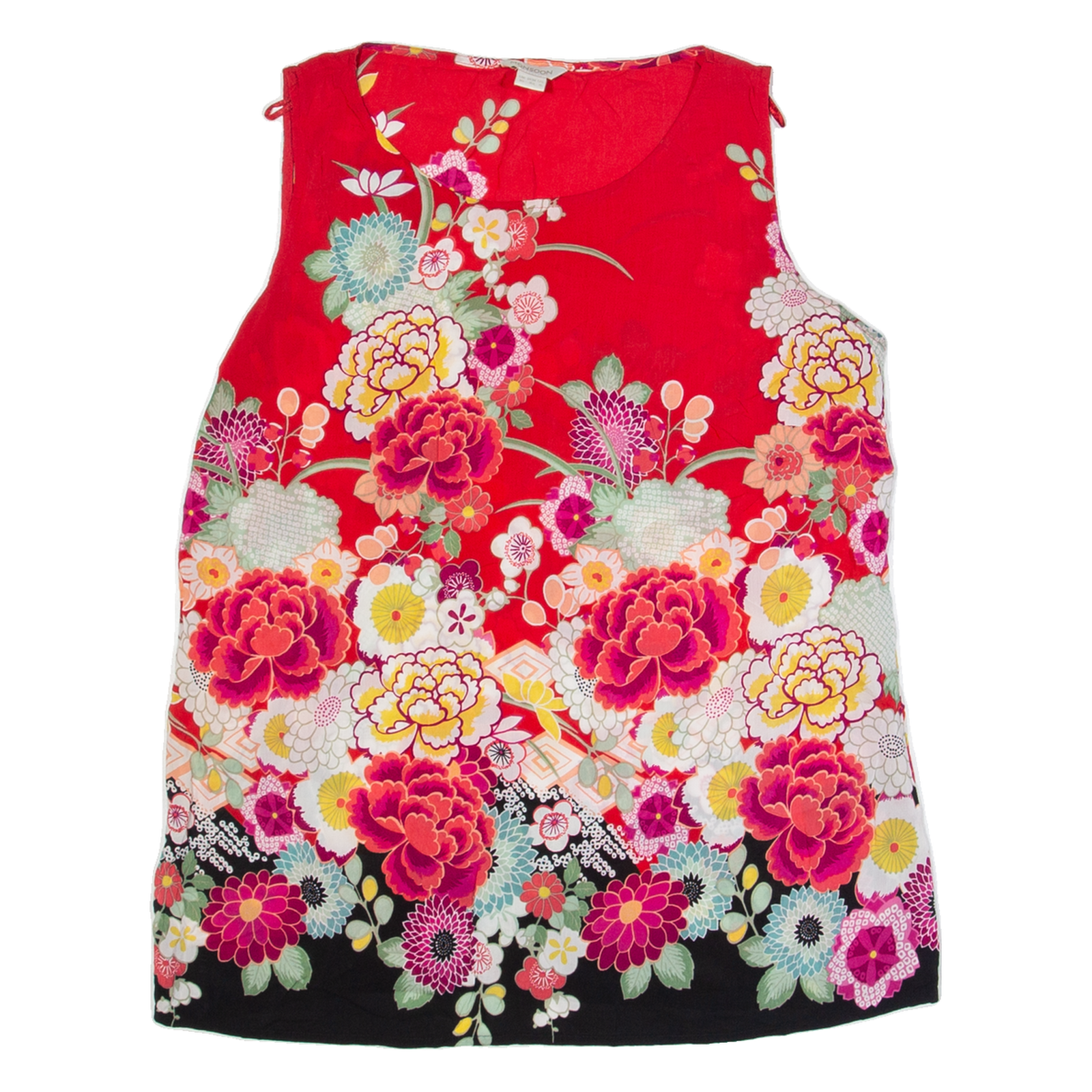 MONSOON Womens Printed Vest Red Sleeveless Viscose Floral UK 10 Refurbished - N/A refurbished available on Cerqular