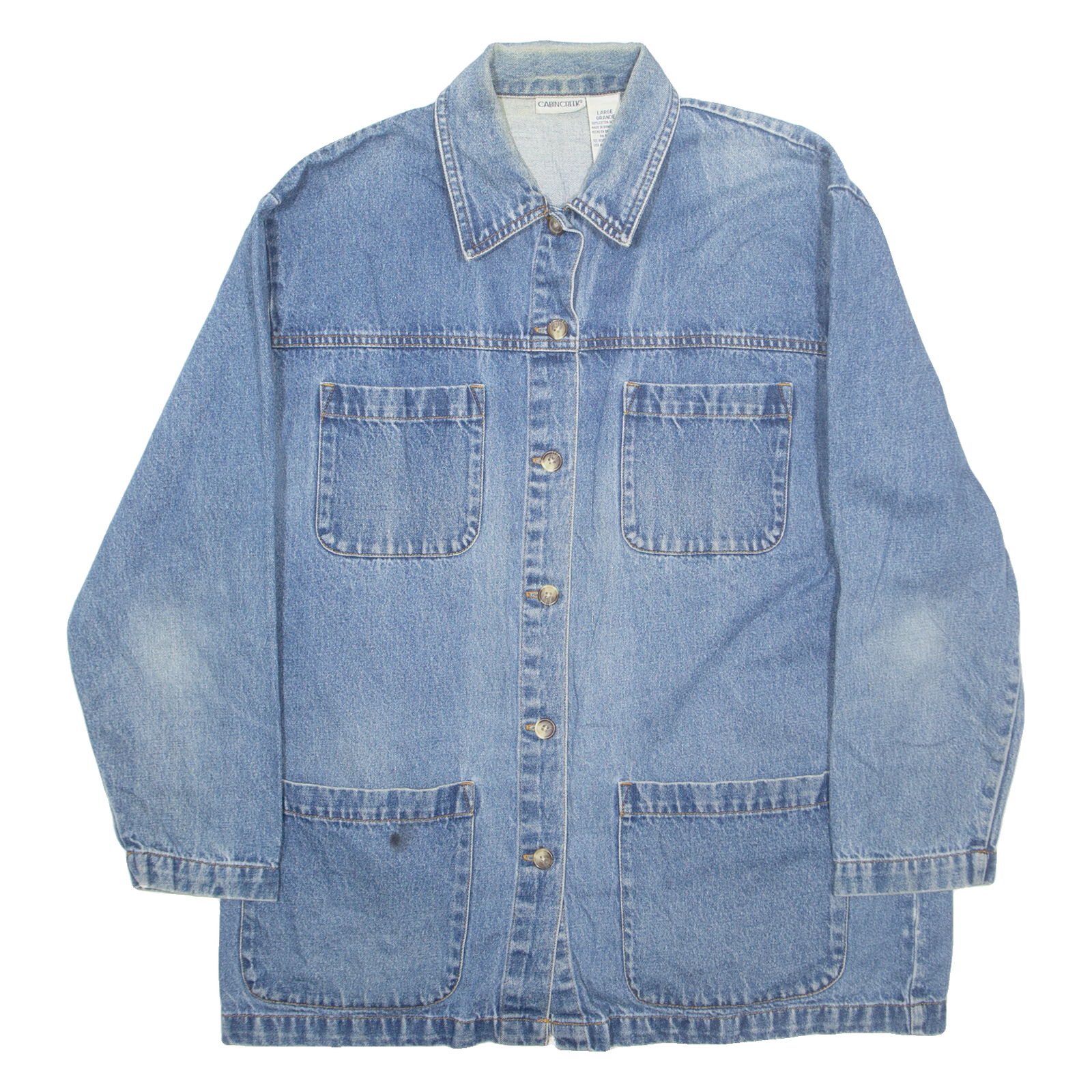 CABIN CREEK Womens Denim Jacket Blue L Refurbished - N/A refurbished available on Cerqular