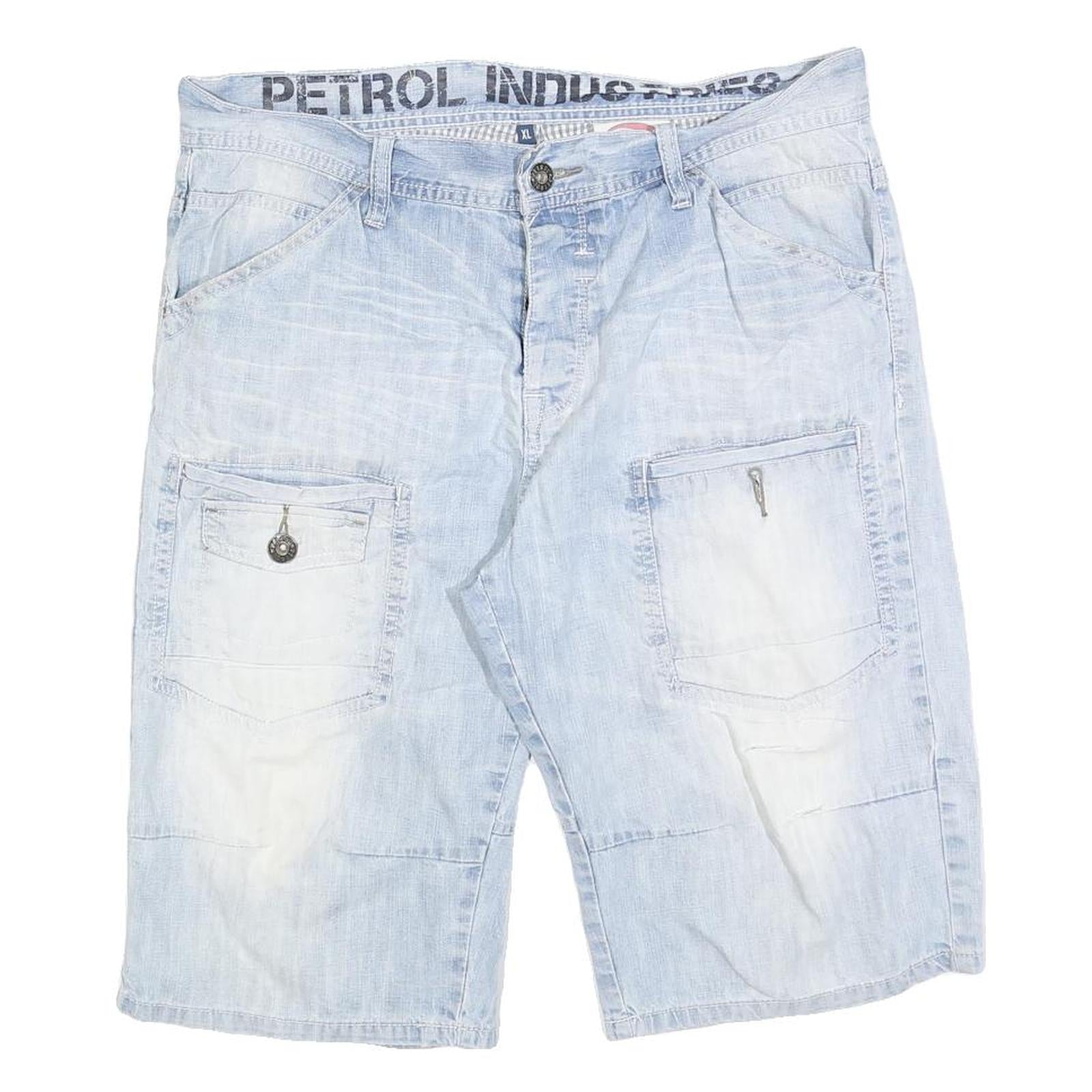 PETROL Mens Shorts Light Blue Denim Casual L W36 Cotton Blend Relaxed Fit Refurbished - N/A refurbished available on Cerqular