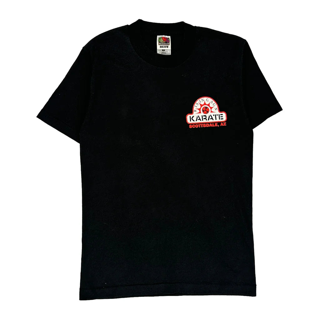 Rising Sun Karate Scottsdale, Az Fruit Of The Loom Single Stitch T-Shirt - Small Black Cotton Blend Refurbished - Thrifted (note: this is a term often used to describe second- refurbished available on Cerqular