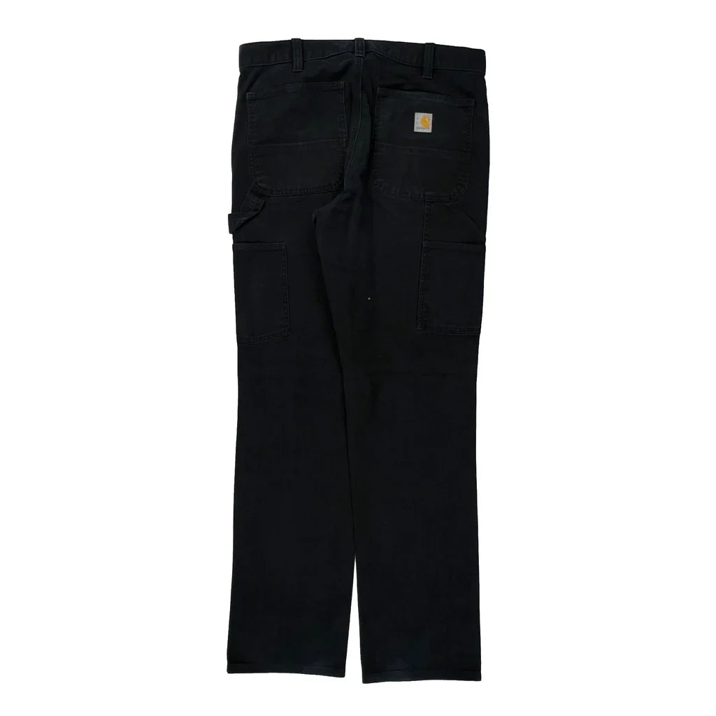 Carhartt Carpenter Trousers - 32W 31L Black Cotton Refurbished - Thrifted (note: this is a term often used to describe second- refurbished available on Cerqular