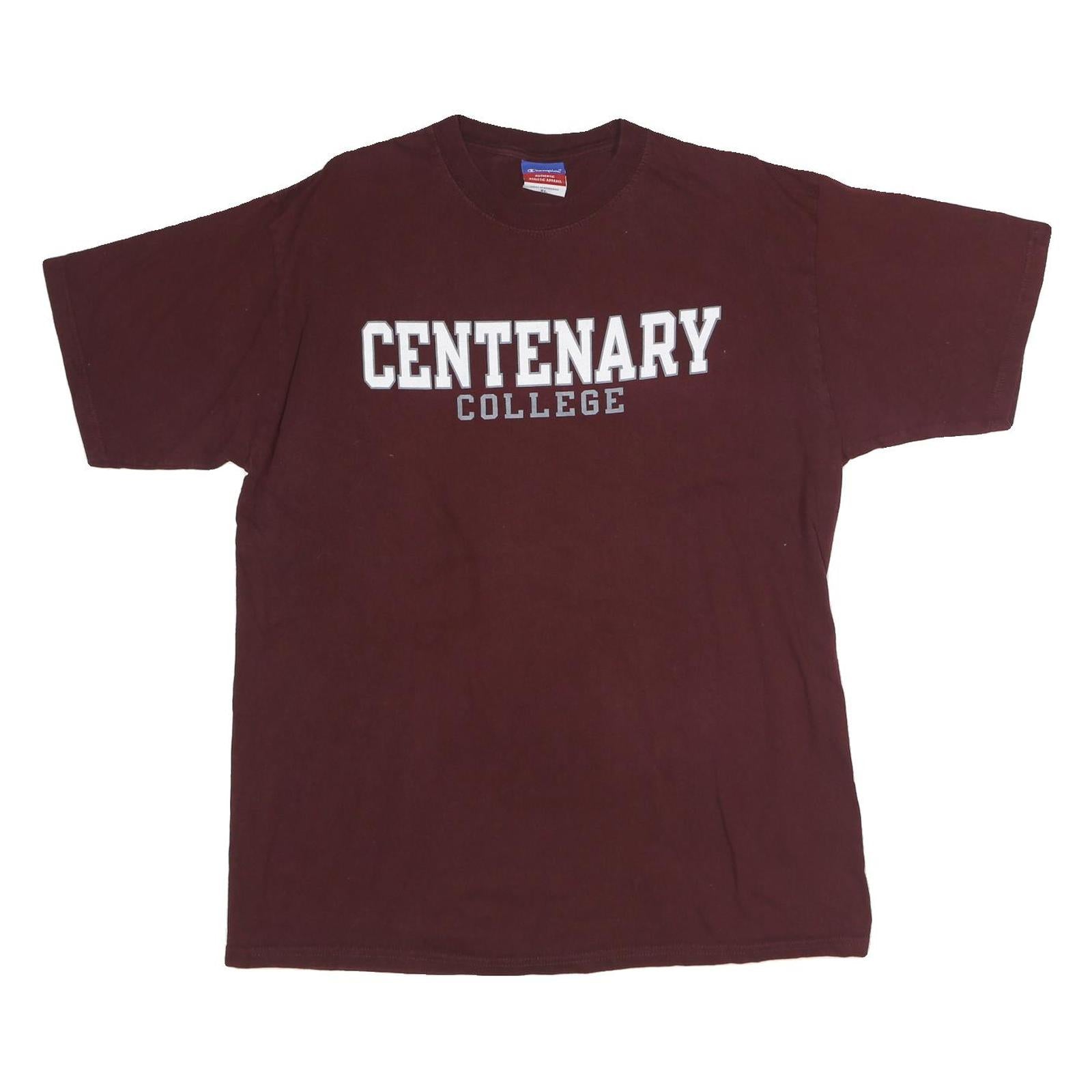 CHAMPION Mens Maroon Centenary College Graphic T-Shirt XL Short Sleeve Crew Neck Refurbished - N/A refurbished available on Cerqular