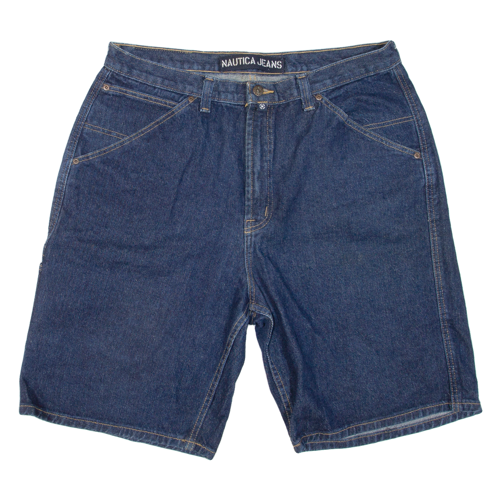 NAUTICA Mens Denim Shorts Blue Loose 90s L W38 Refurbished - N/A refurbished available on Cerqular