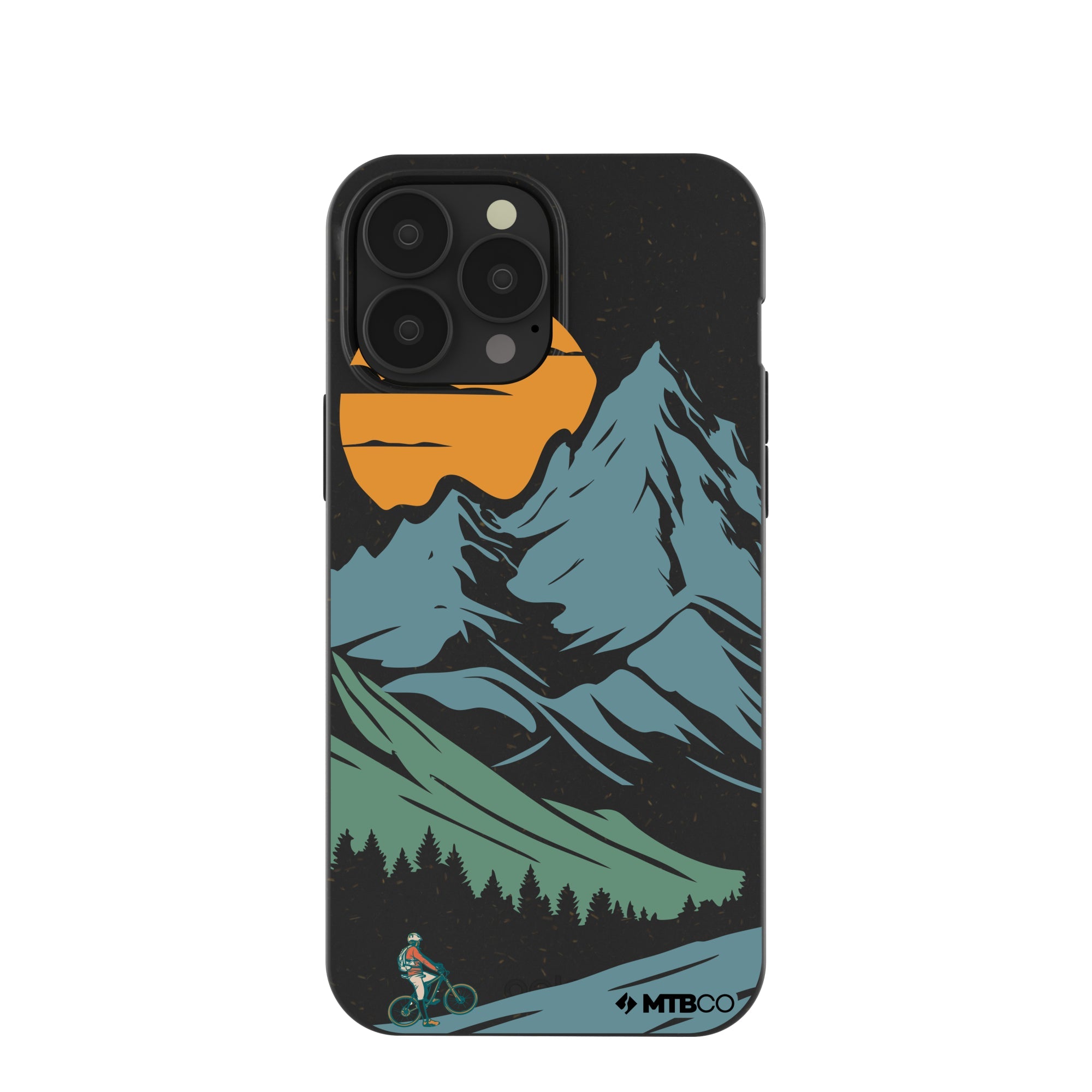 Black Vintage Peaks MTBCO iPhone 13 Pro Max Case Refurbished - Pela Case refurbished available on Cerqular
