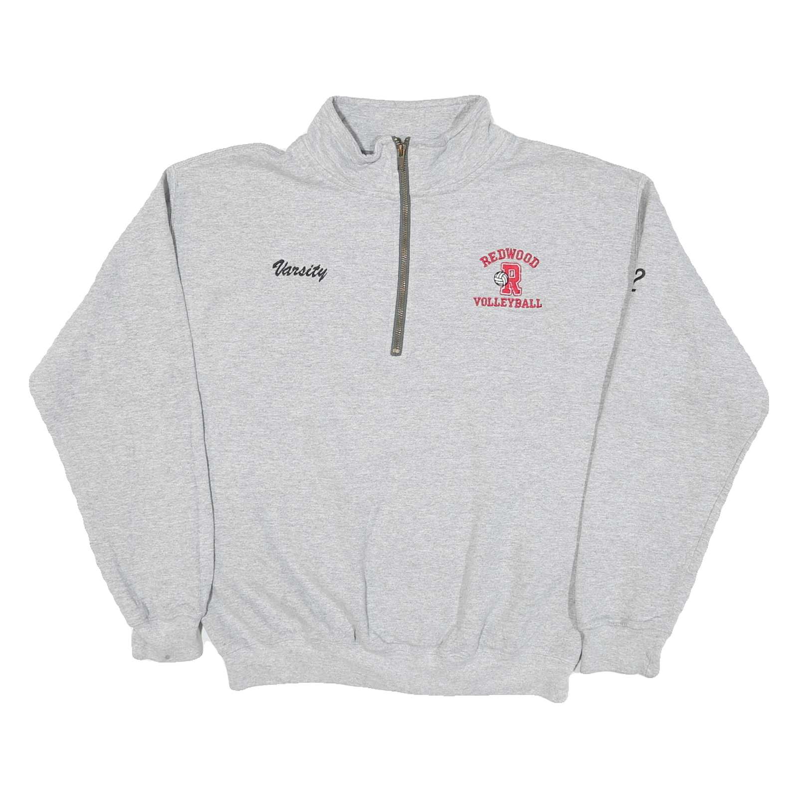 GILDAN Mens Grey Redwood Volleyball Varsity 1/4 Zip Sweatshirt M Casual Sports Refurbished - N/A refurbished available on Cerqular