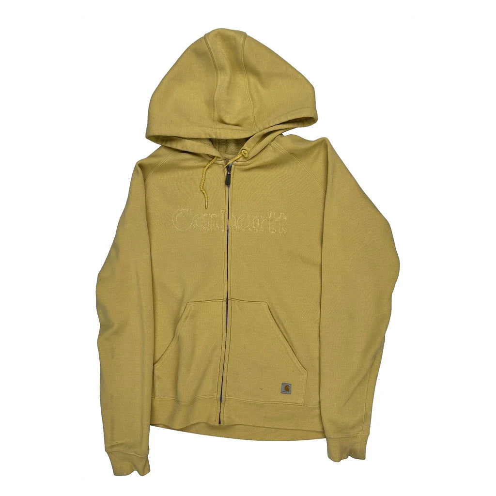 Buy Carhartt Hoodie - Large Yellow Cotton Blend Refurbished - $40.19 Carhartt Hoodie - Large Yellow Cotton Blend Refurbished - Thrifted (note: this is a term often used to describe second- refurbished available on Cerqular
