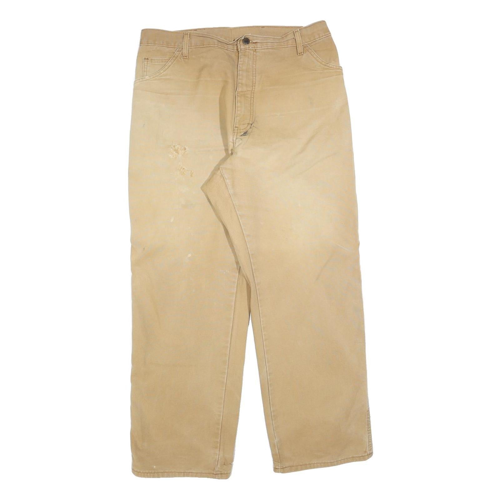 DICKIES Mens Jeans Beige Relaxed Straight Denim W34 L30 Zip Cotton Blend Durable Refurbished - N/A refurbished available on Cerqular