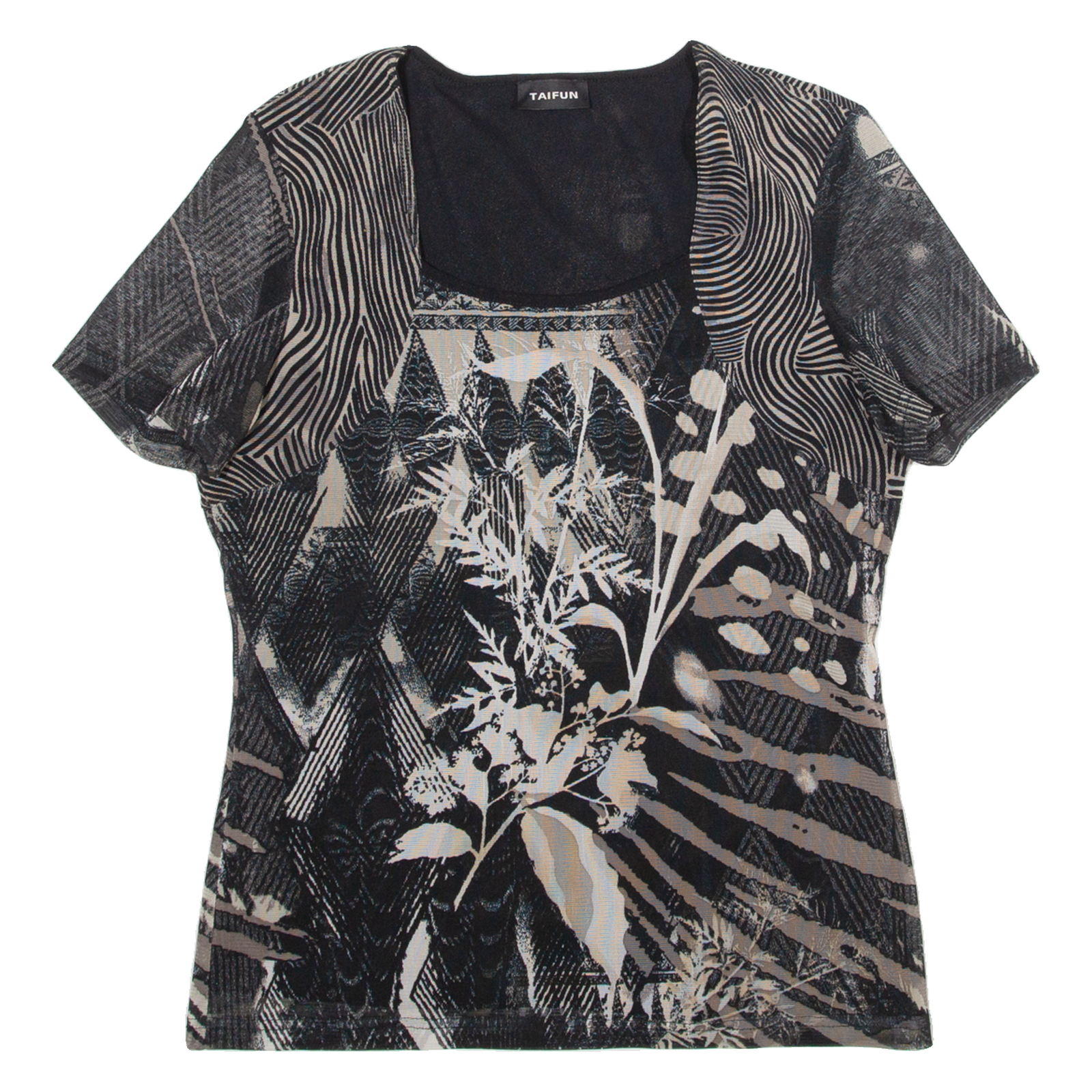 Buy TAIFUN Womens Top Black Crazy Pattern XXS Refurbished - $16.89 TAIFUN Womens Top Black Crazy Pattern XXS Refurbished - N/A refurbished available on Cerqular