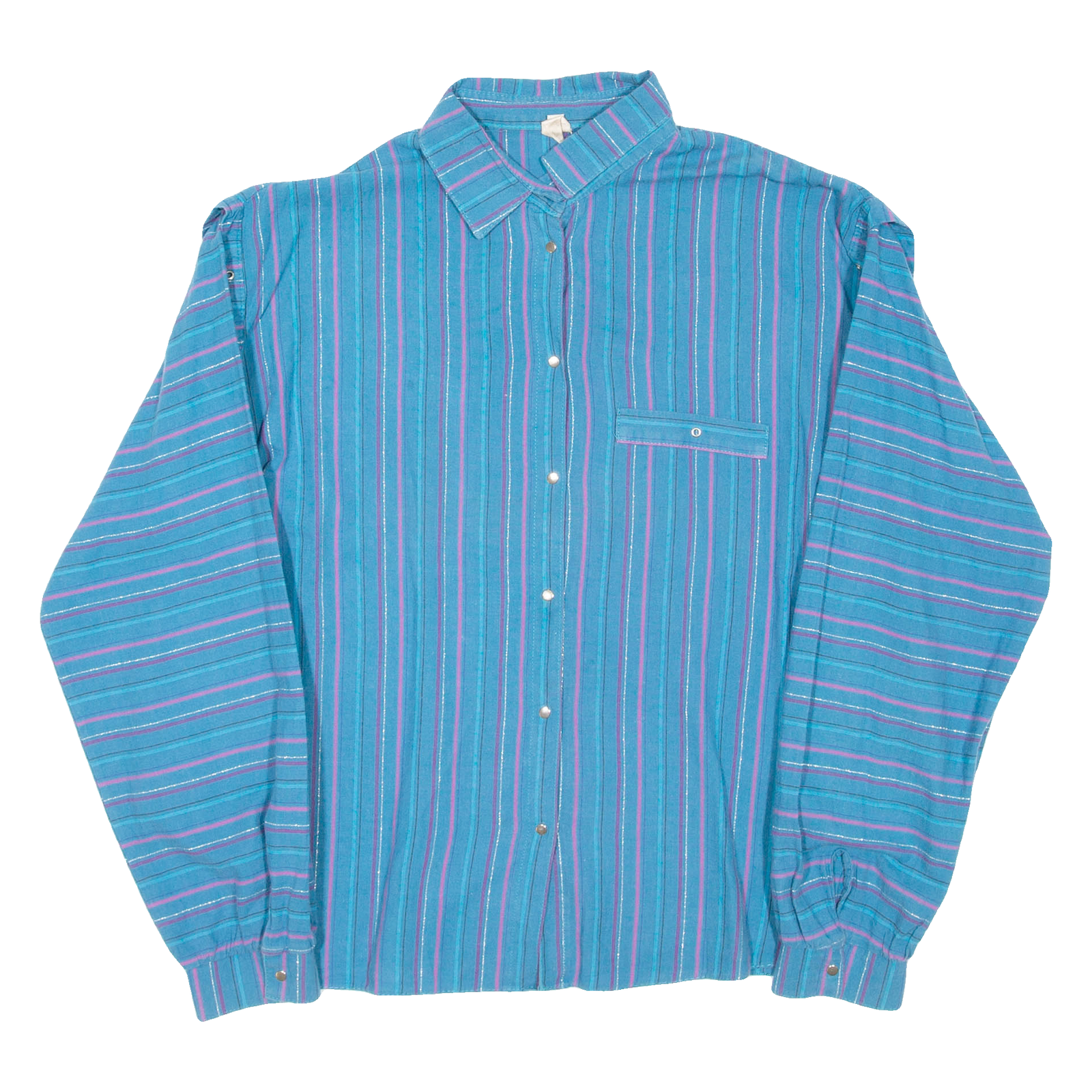 Buy Popper Buttons Womens Shirt Blue Striped Long Sleeve M Refurbished - $18.19 Popper Buttons Womens Shirt Blue Striped Long Sleeve M Refurbished - N/A refurbished available on Cerqular