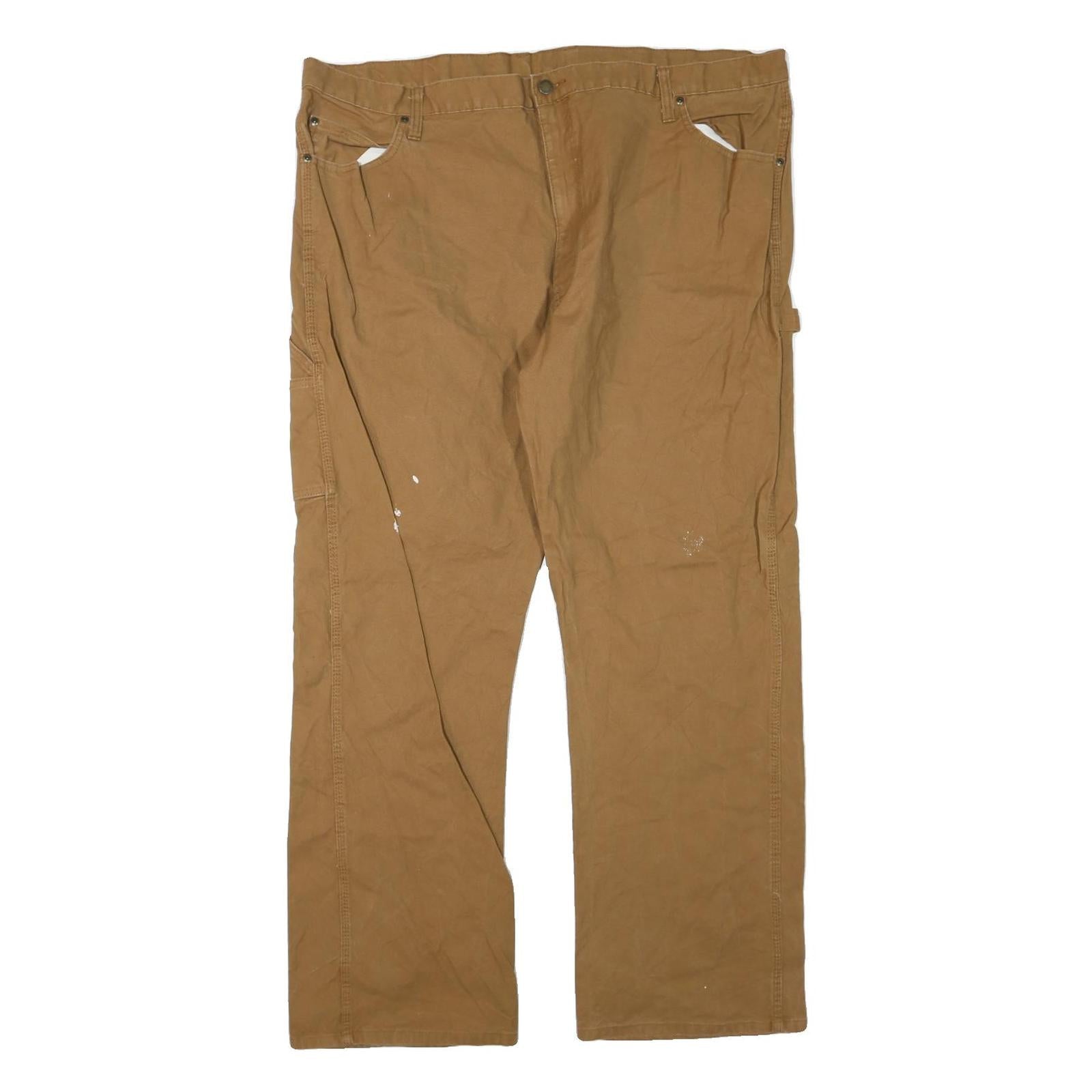 DICKIES Mens Jeans Brown Regular Straight Cotton Blend W44 L32 Workwear Casual Refurbished - N/A refurbished available on Cerqular