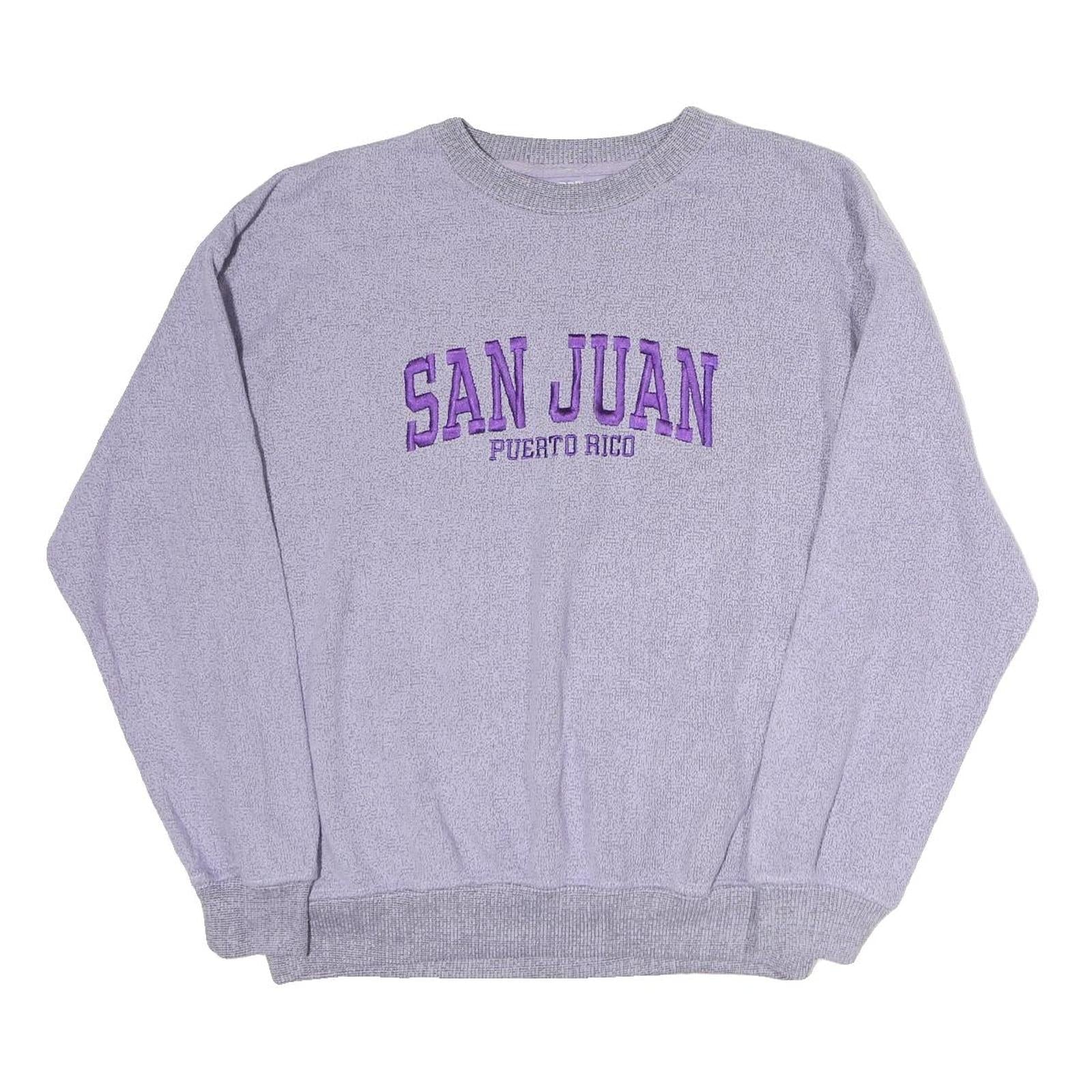 DESTINATIONS Womens Lilac San Juan Puerto Rico Crew Neck Sweatshirt L Cotton Refurbished - N/A refurbished available on Cerqular