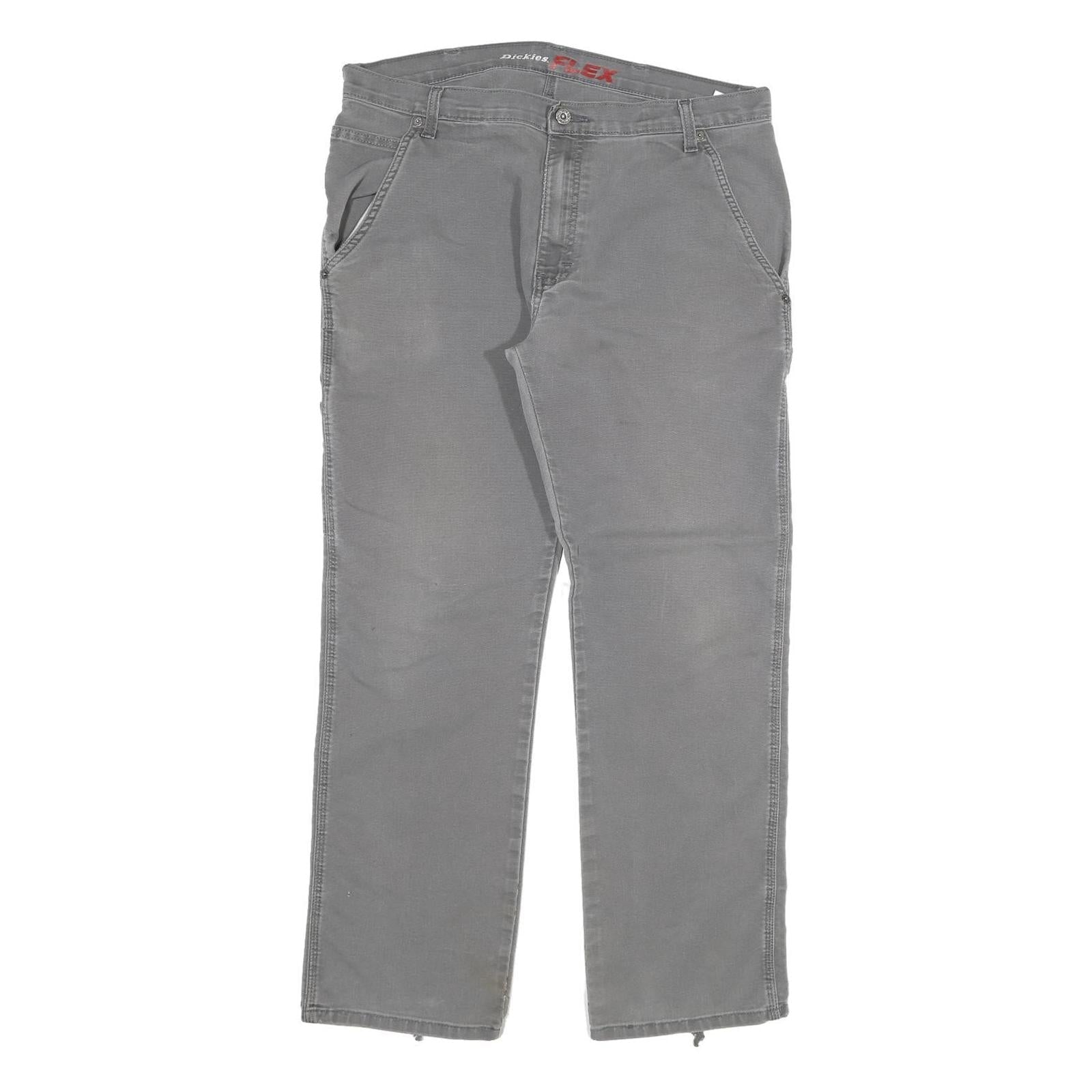 DICKIES Mens Regular Grey Cotton Blend Denim W36 L32 Workwear Zip Closure Jeans Refurbished - N/A refurbished available on Cerqular