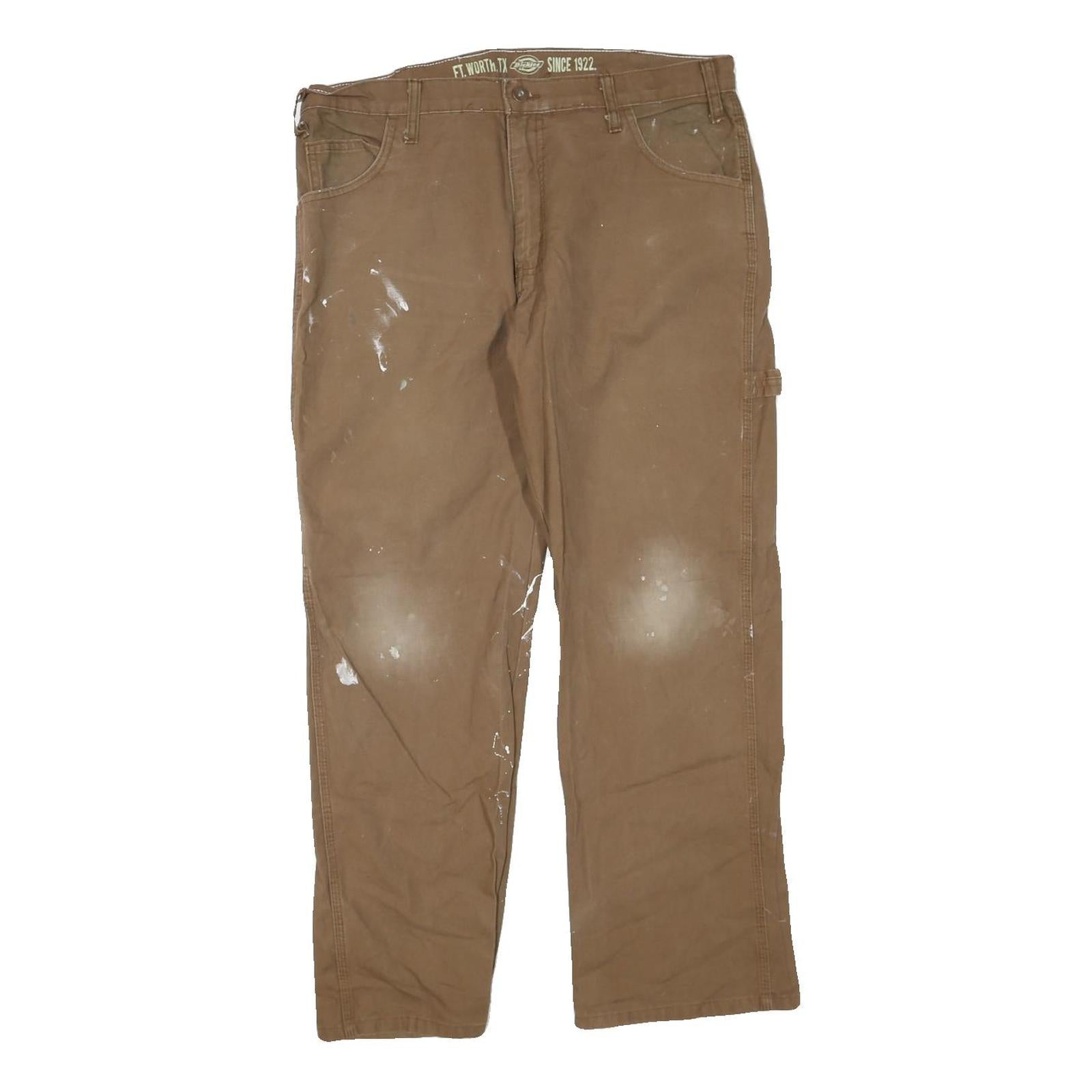 DICKIES Mens Jeans Brown Regular Straight Denim W36 L29 Workwear Zip Refurbished - N/A refurbished available on Cerqular
