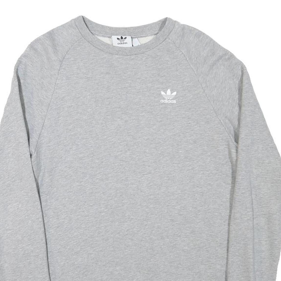 ADIDAS Mens Grey Cotton Blend Crew Neck Sweatshirt S Casual Lightweight Pullover Refurbished - N/A refurbished available on Cerqular