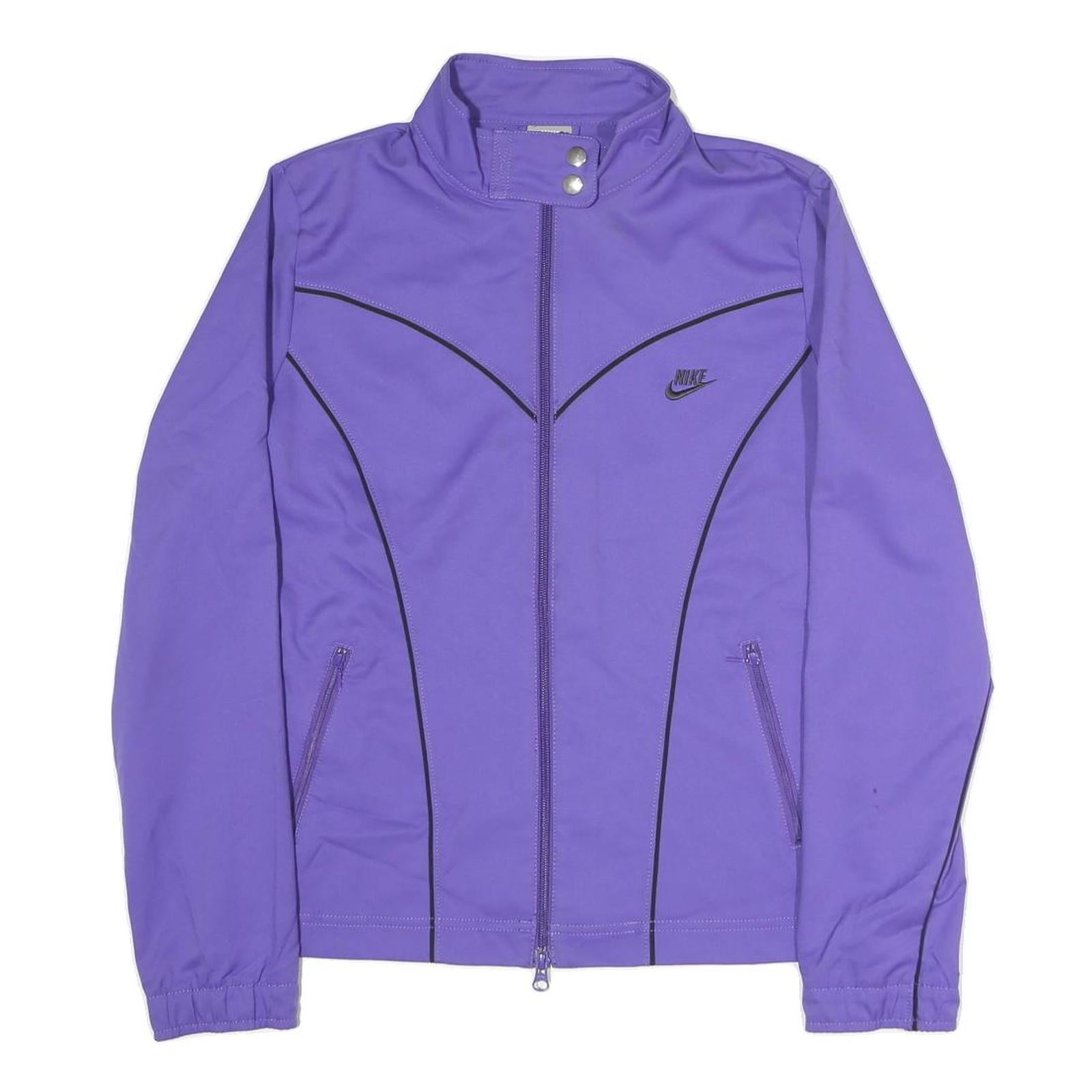 NIKE Womens Purple Jacket UK 10 Polyester Blend Zip Up Athletic Casual Refurbished - N/A refurbished available on Cerqular