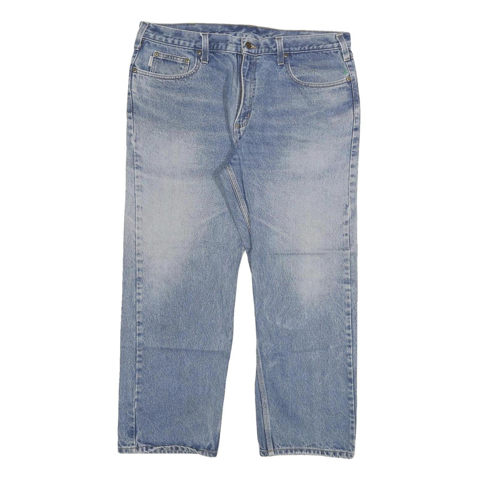 CARHARTT Mens Relaxed Blue Denim Light W40 L30 Cotton Blend Zip Jeans Refurbished - N/A refurbished available on Cerqular
