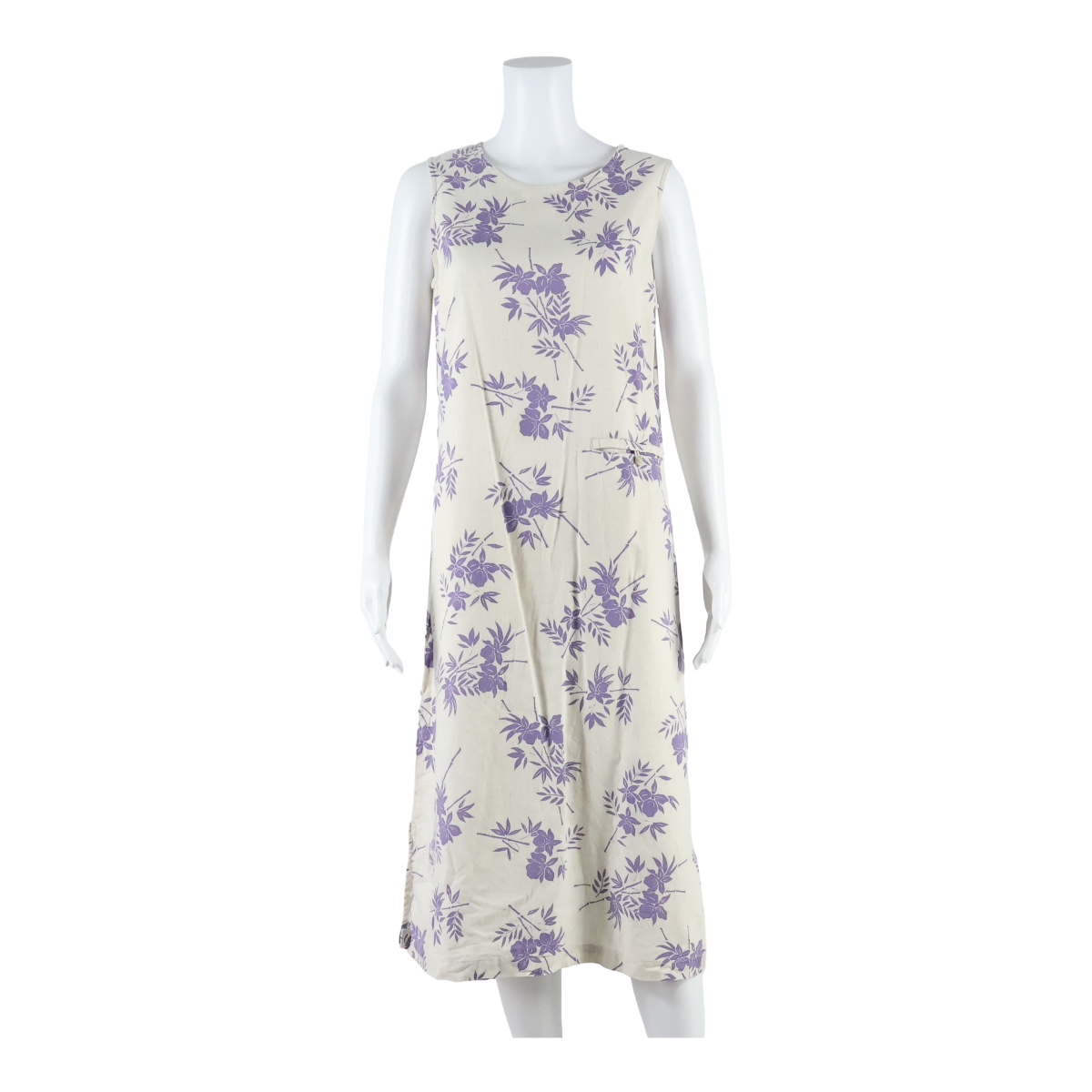 WOOLRICH Womens Shift Dress Cream Floral Sleeveless Midi XL Refurbished - N/A refurbished available on Cerqular