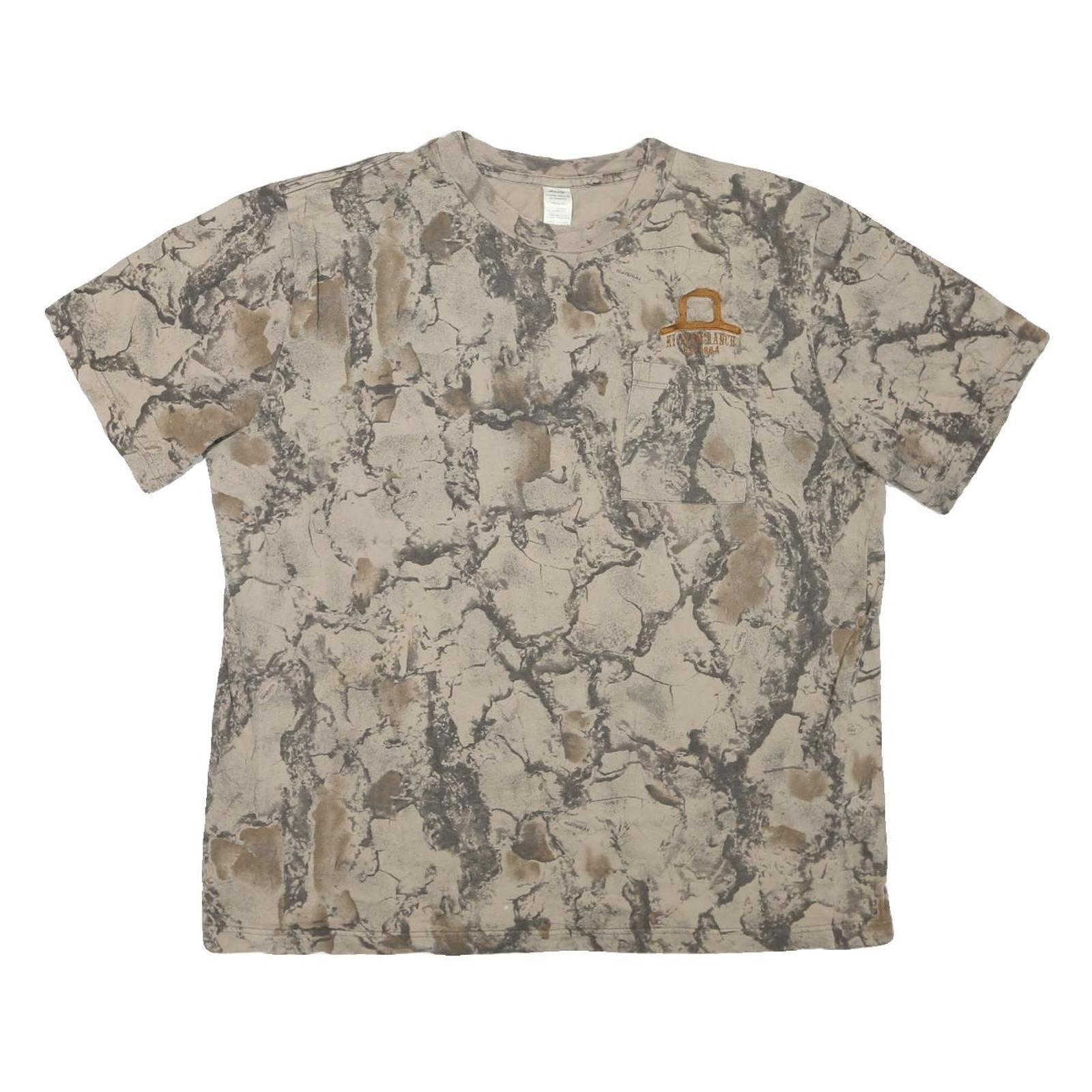 LIBERTY Mens Beige & Brown Modern T-Shirt XL Short Sleeve Crew Neck Cotton Blend Refurbished - N/A refurbished available on Cerqular