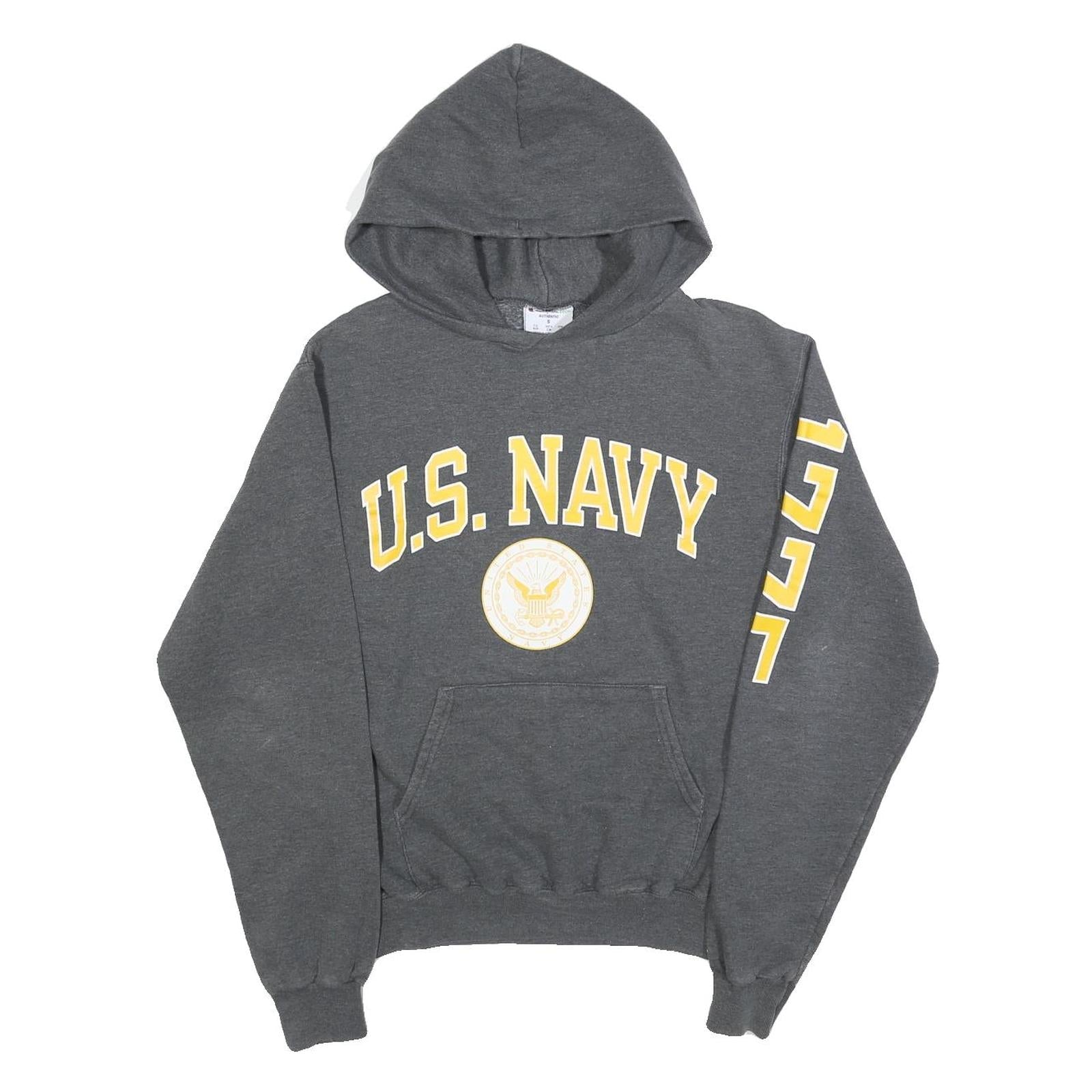 CHAMPION Mens Grey U.S. Navy Pullover Hoodie S Cotton Blend Casual Refurbished - N/A refurbished available on Cerqular