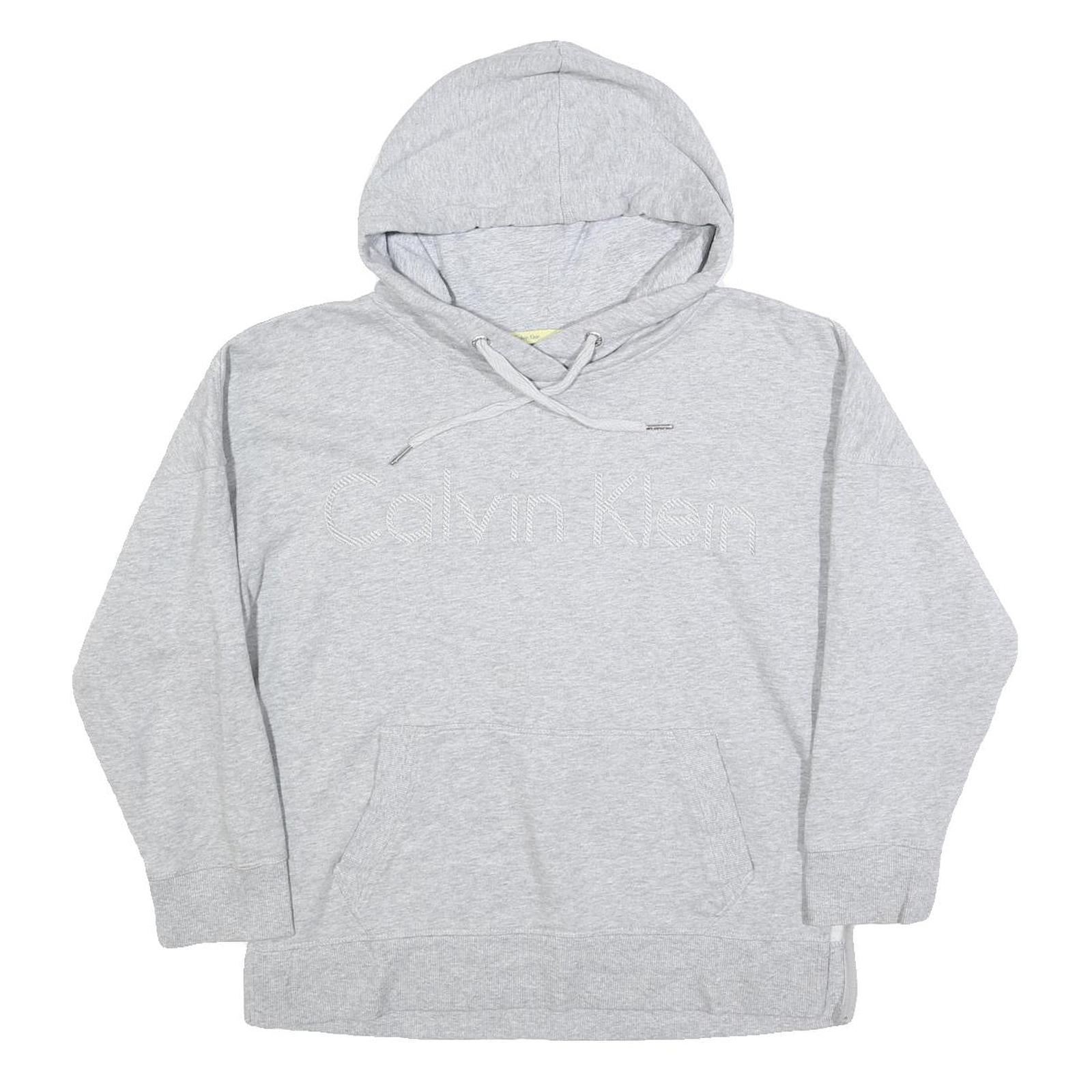 CALVIN KLEIN Womens Grey Hoodie M Cotton Blend Casual Sweatshirt Refurbished - N/A refurbished available on Cerqular