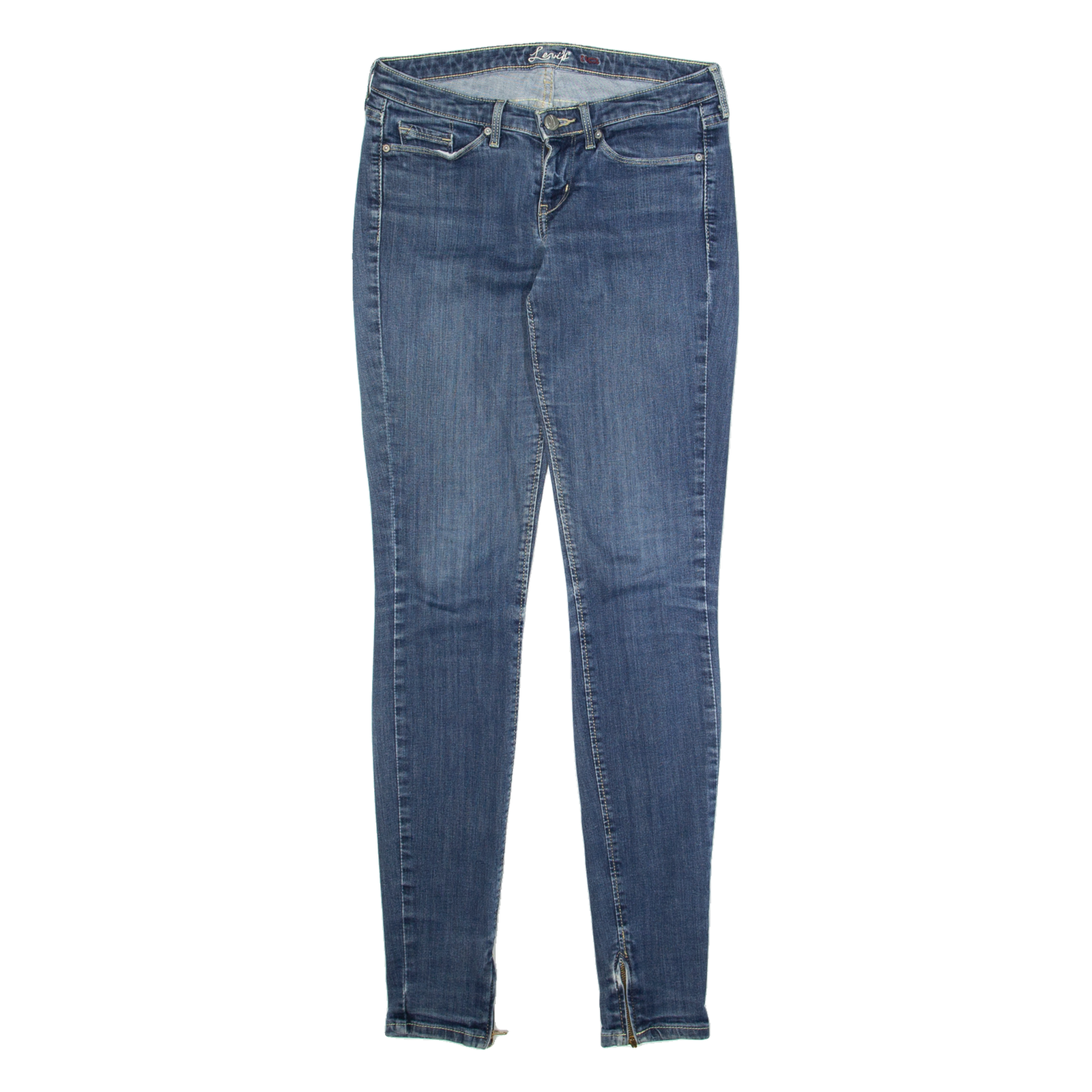 LEVI'S Womens Jeans Blue Regular Tapered Stone Wash W27 L34 Refurbished - N/A refurbished available on Cerqular