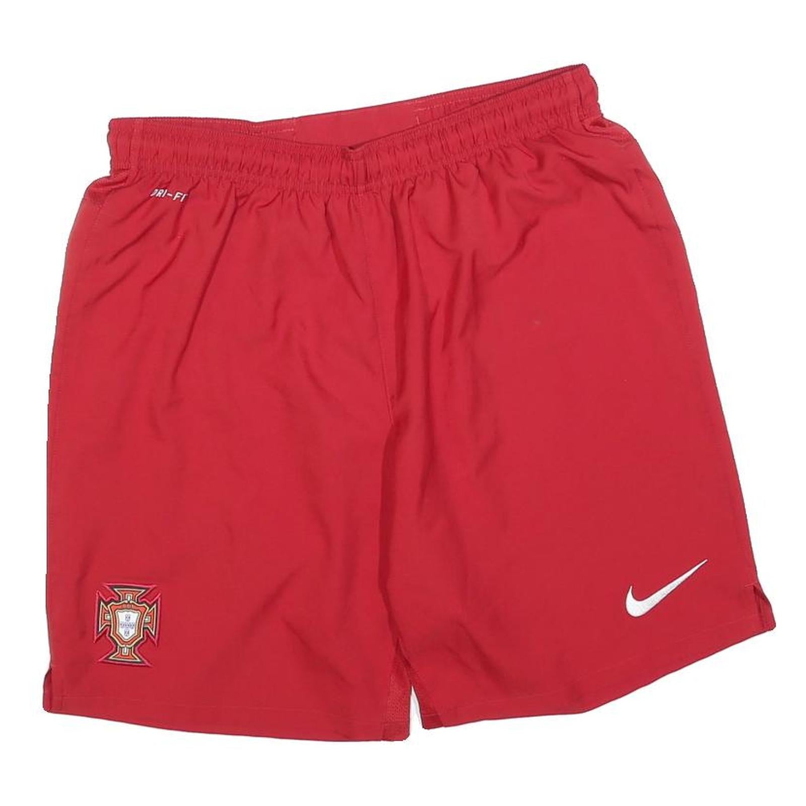 NIKE Mens Shorts Red Portugal Crest Casual L W30 Polyester Blend Refurbished - N/A refurbished available on Cerqular