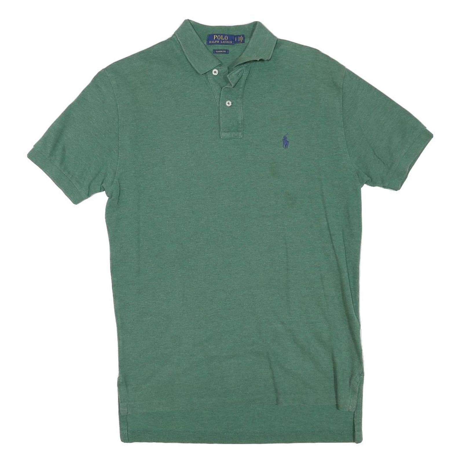 POLO RALPH LAUREN Mens Green Short Sleeve Plain S Polo Shirt Cotton Blend Refurbished - N/A refurbished available on Cerqular