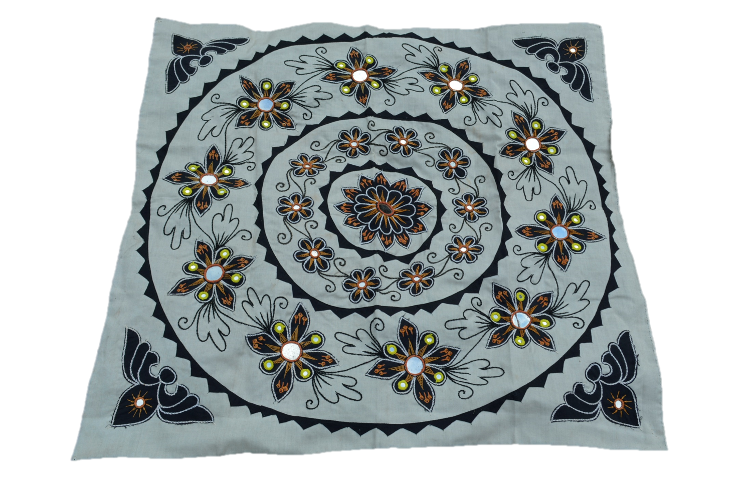 Mandala Upcycled Wall Hanging Home Decor Boho Tapestry | Color: Black & White Refurbished - N/A refurbished available on Cerqular