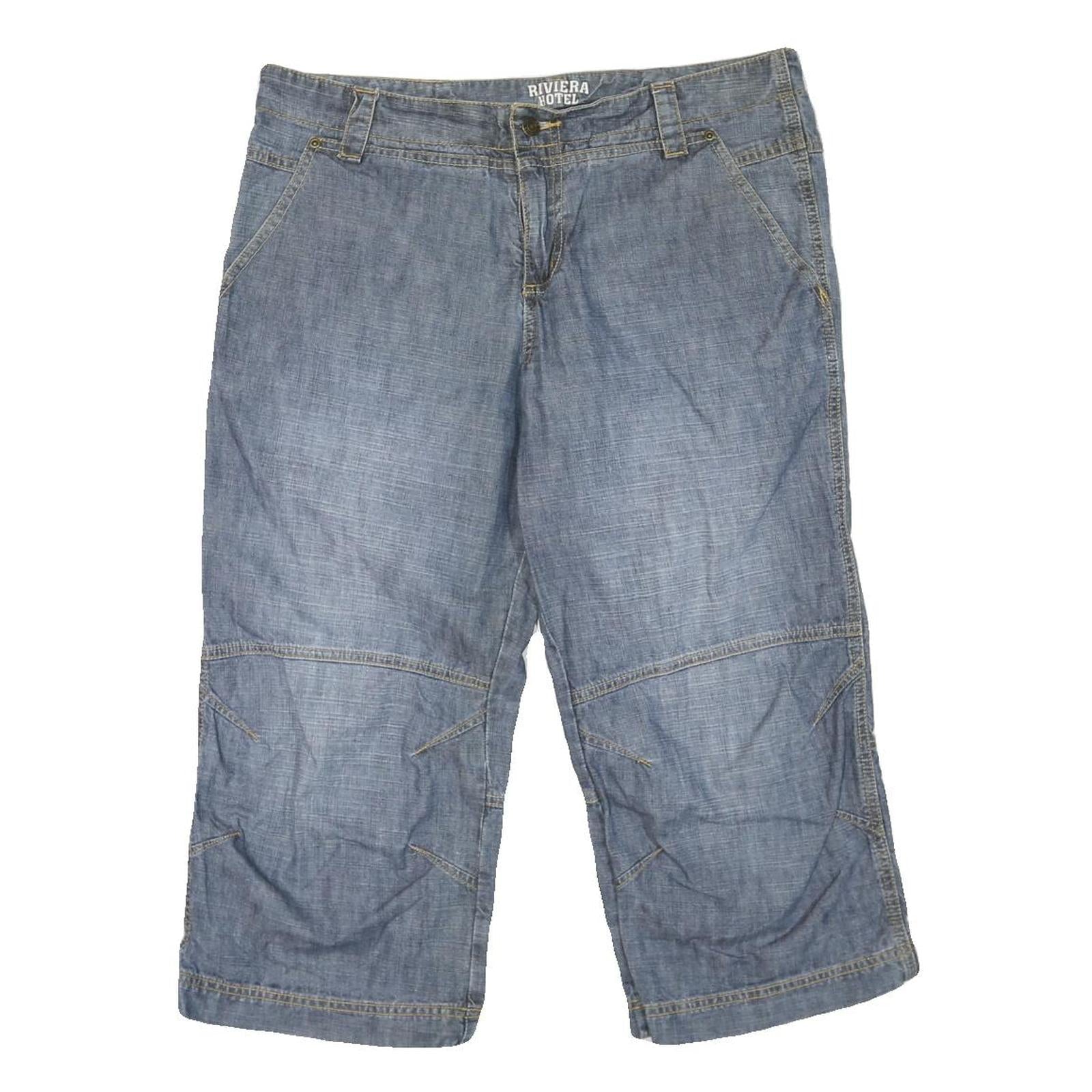 RIVIERA HOTEL Mens Cotton Blend Blue Casual Shorts L W36 Relaxed Fit Refurbished - N/A refurbished available on Cerqular