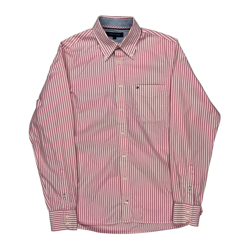Buy Tommy Hilfiger Striped Shirt - Small Red Cotton Refurbished - $24.11 Tommy Hilfiger Striped Shirt - Small Red Cotton Refurbished - Thrifted (note: this is a term often used to describe second- refurbished available on Cerqular