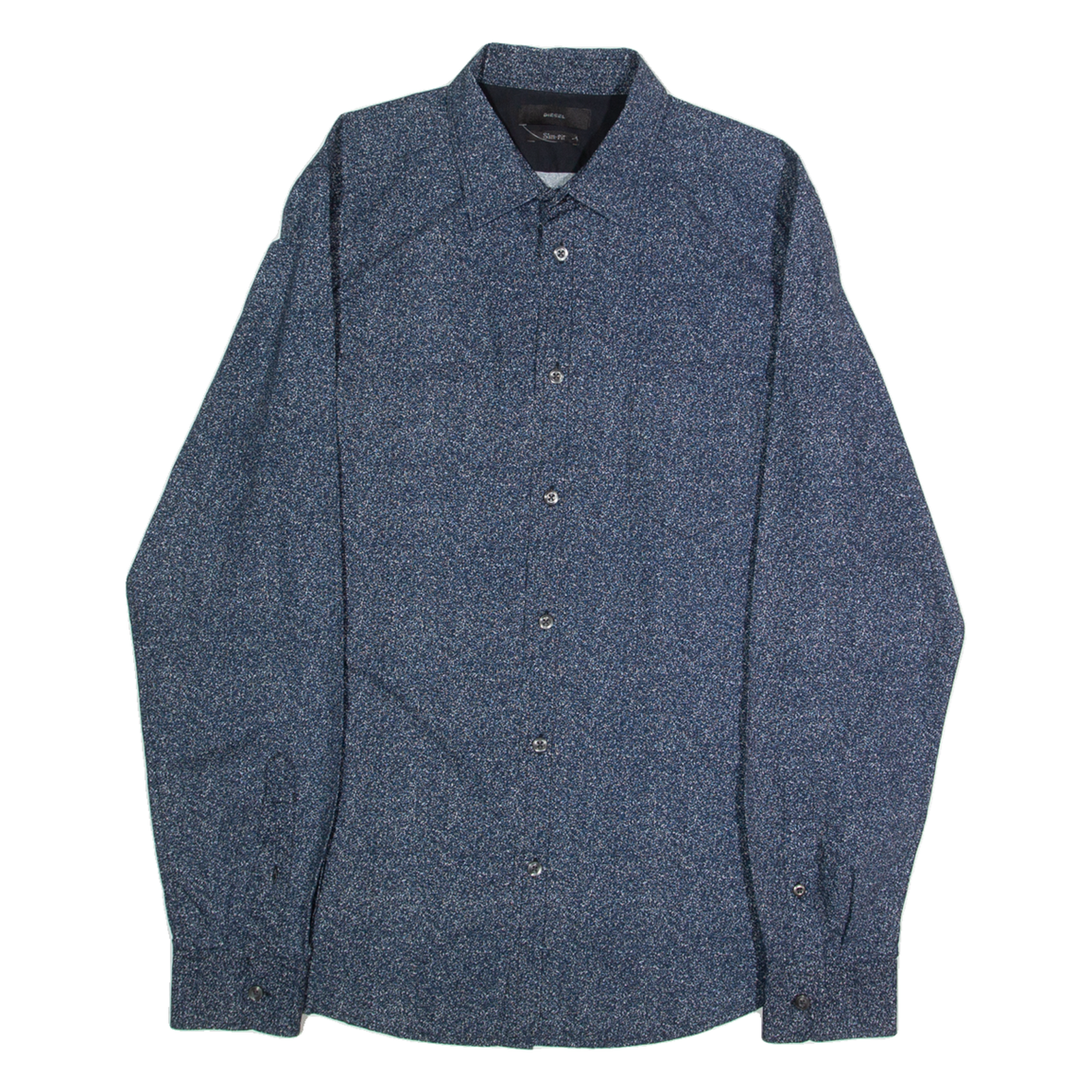 DIESEL Slim Fit Mens Shirt Blue Spotted Long Sleeve L Refurbished - N/A refurbished available on Cerqular