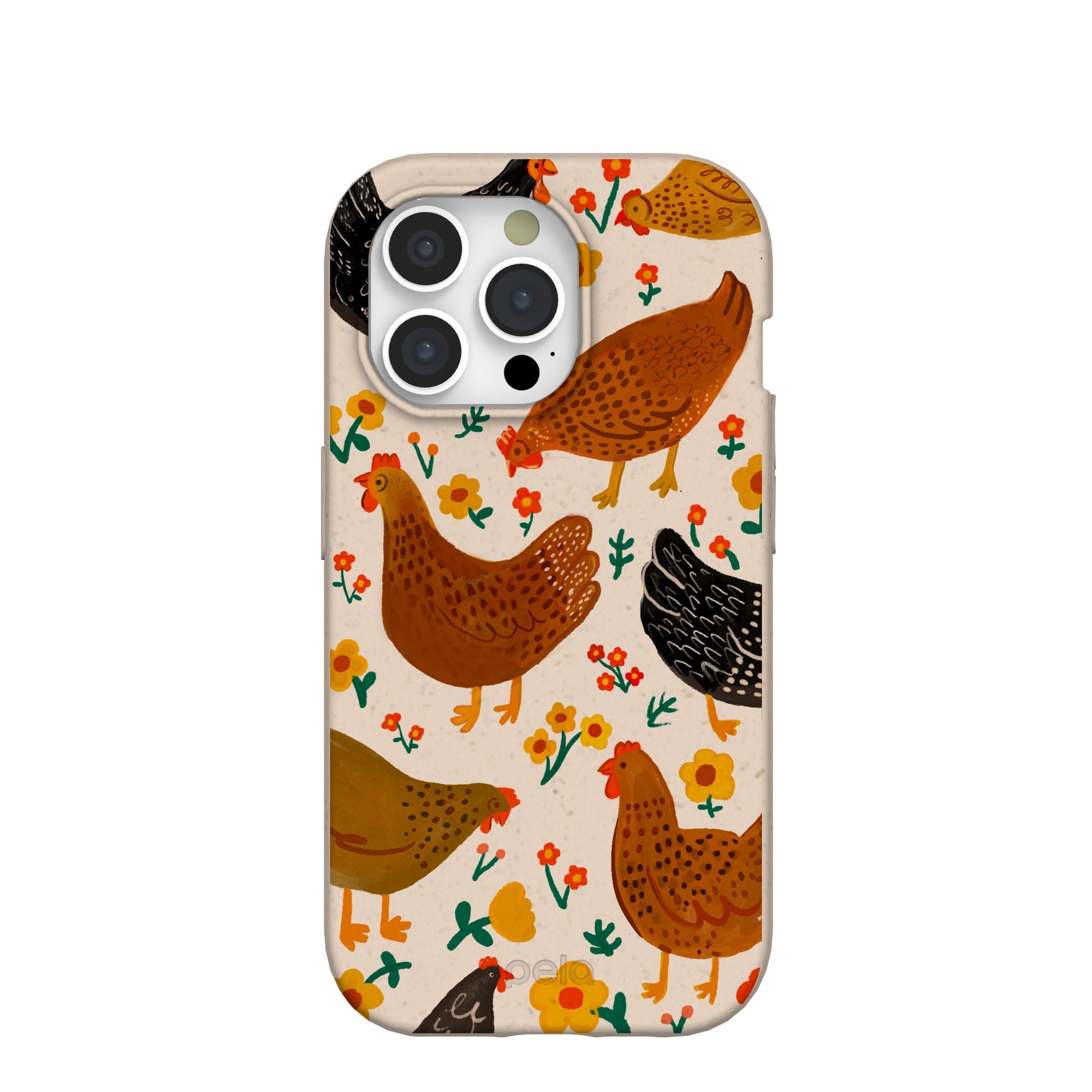 Seashell Chicken Garden iPhone 15 Pro Case Refurbished - Pela Case refurbished available on Cerqular