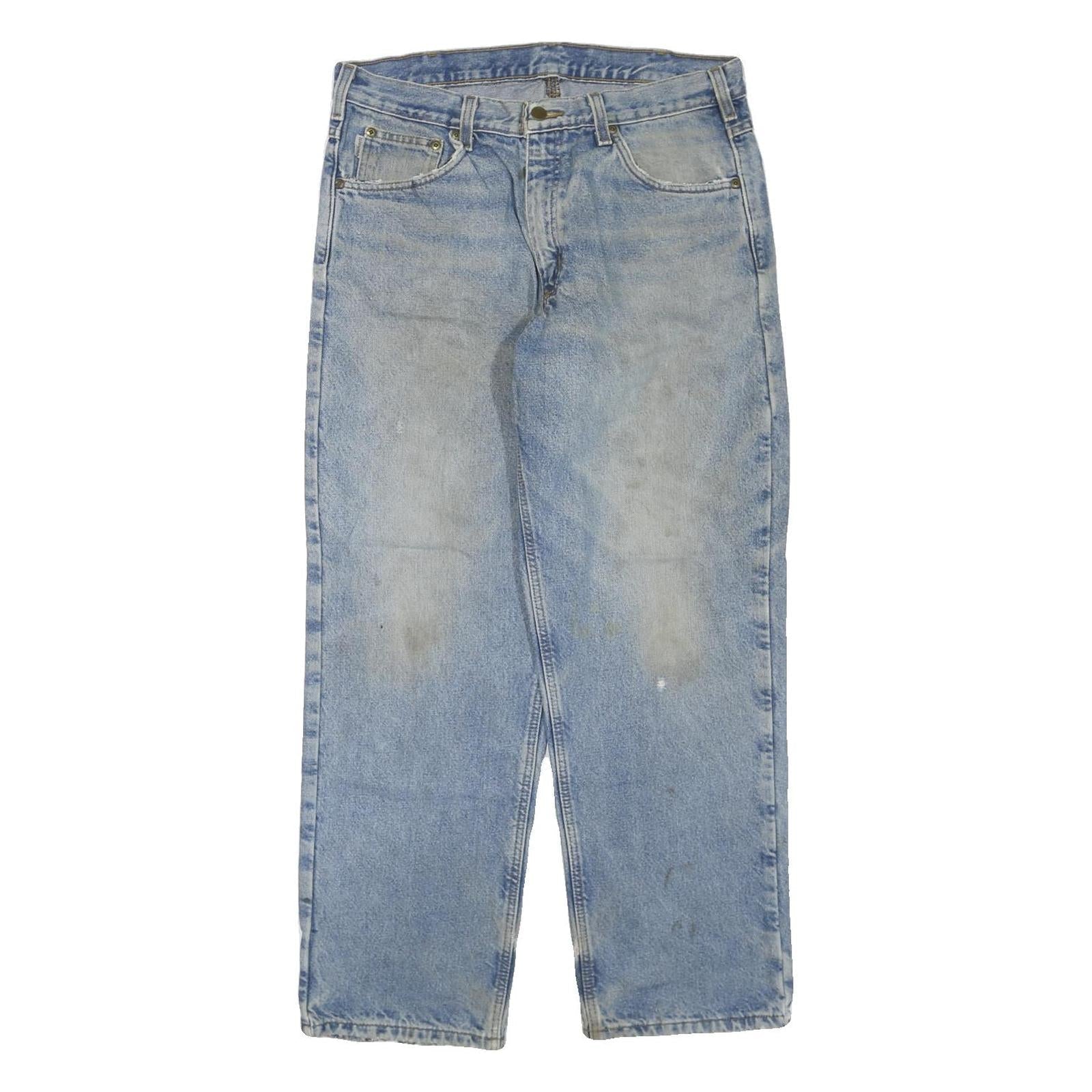 CARHARTT Mens Jeans Blue Regular Straight Denim Medium W36 L30 Workwear Refurbished - N/A refurbished available on Cerqular