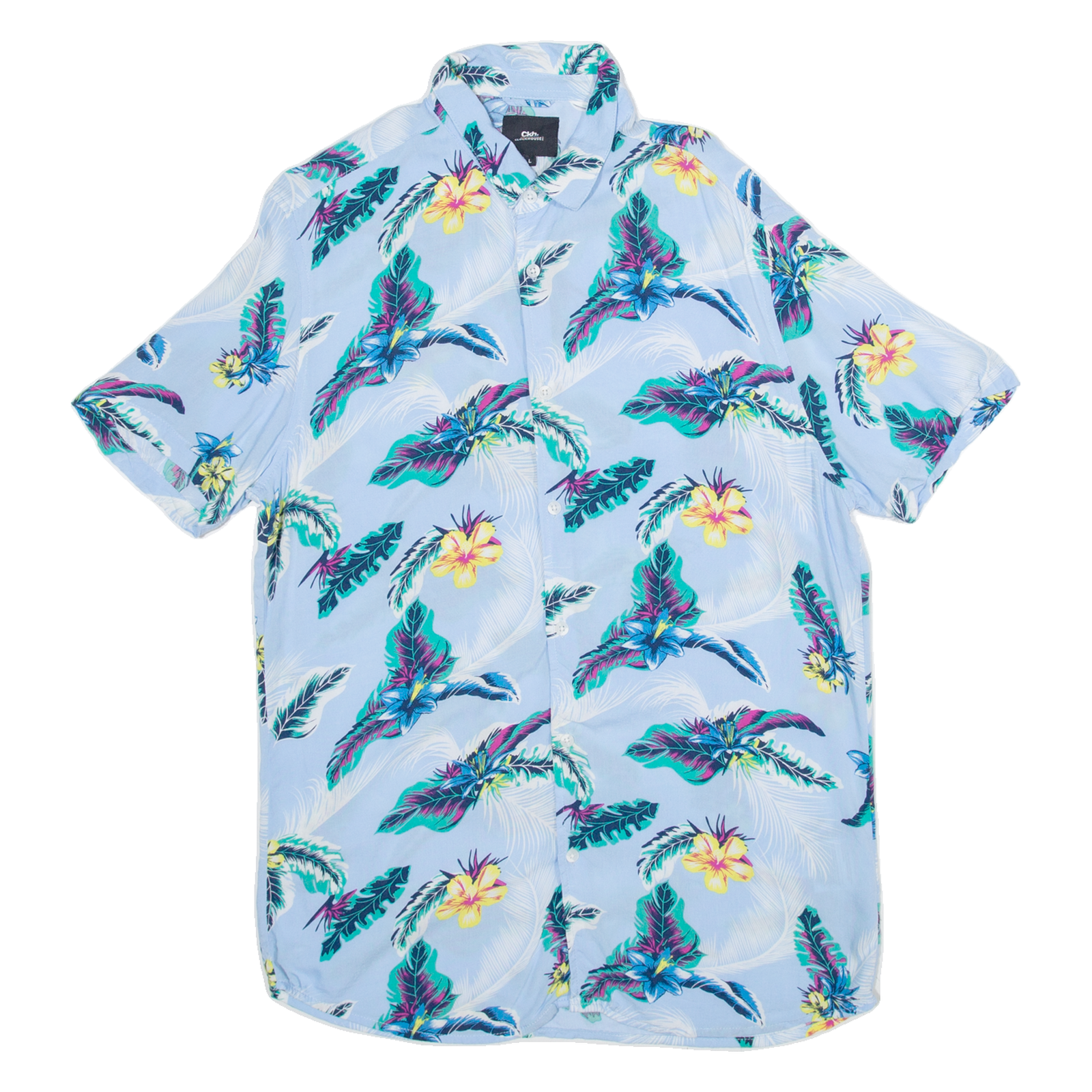 CLOCKHOUSE Mens Hawaiian Shirt Blue Floral L Refurbished - N/A refurbished available on Cerqular