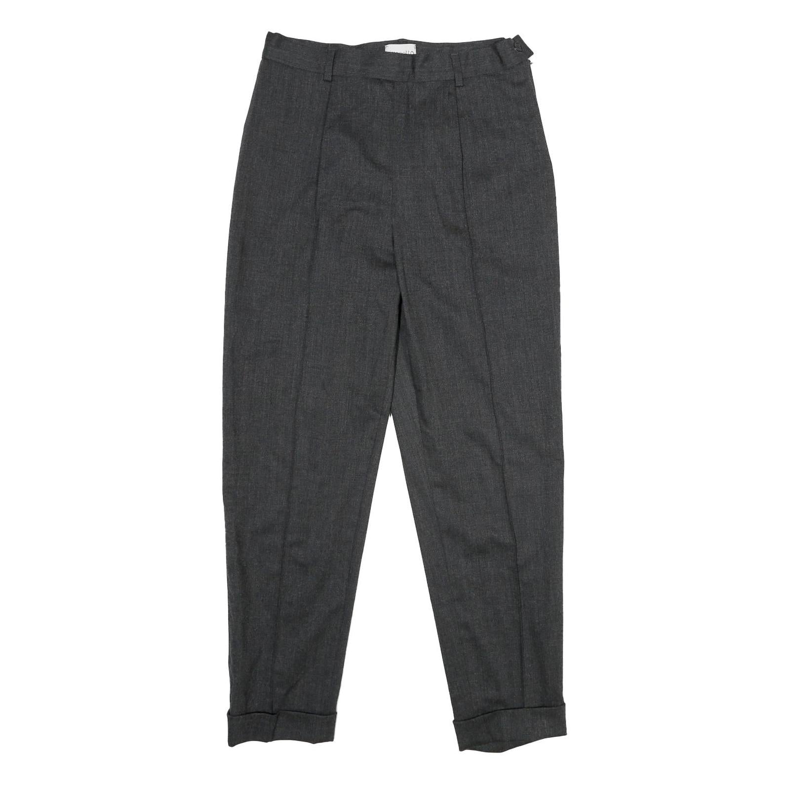 SIMONETTA Womens Wool Blend Grey Regular Fit Tapered Trousers W28 L28 Classic Refurbished - N/A refurbished available on Cerqular