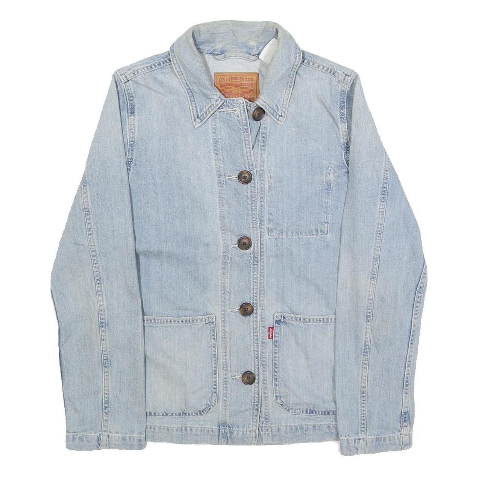 LEVI'S Womens Blue Denim Jacket XS Cotton Button Closure Classic Fit Plain Refurbished - N/A refurbished available on Cerqular
