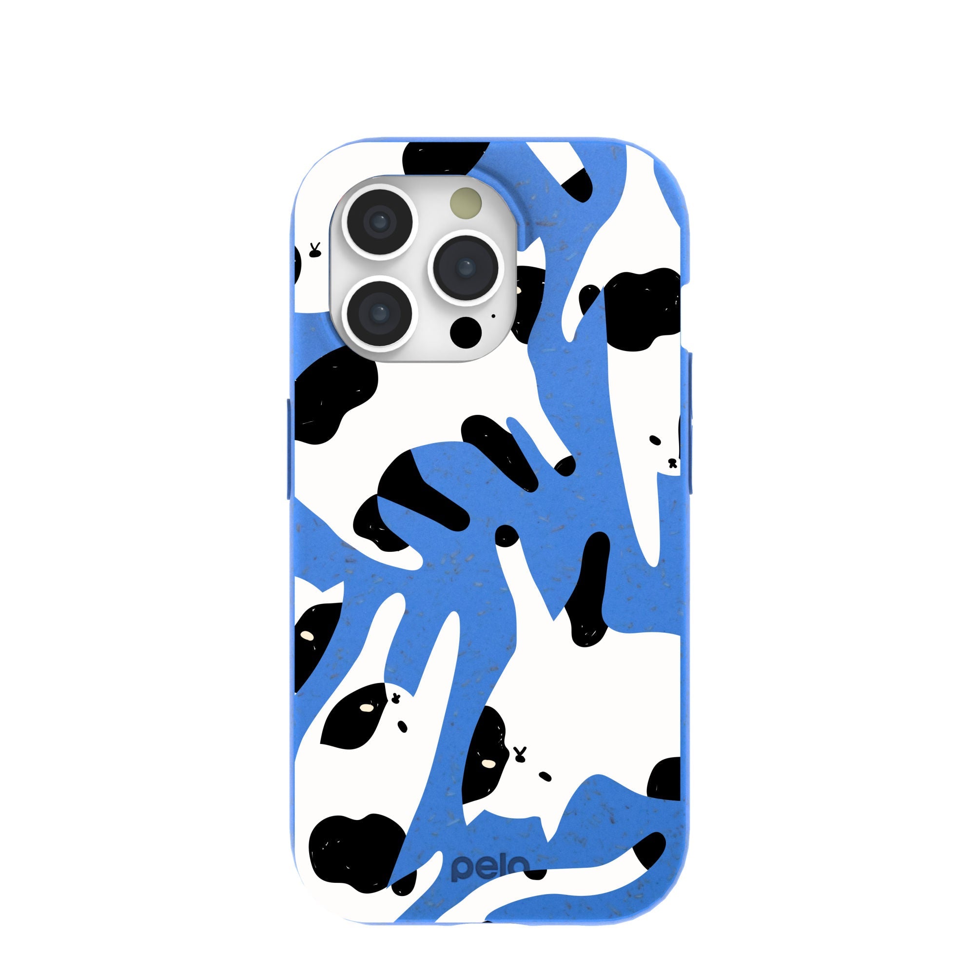 Buy Electric Blue Cat Cow iPhone 15 Pro Case Refurbished - $65.00 Electric Blue Cat Cow iPhone 15 Pro Case Refurbished - Pela Case refurbished available on Cerqular