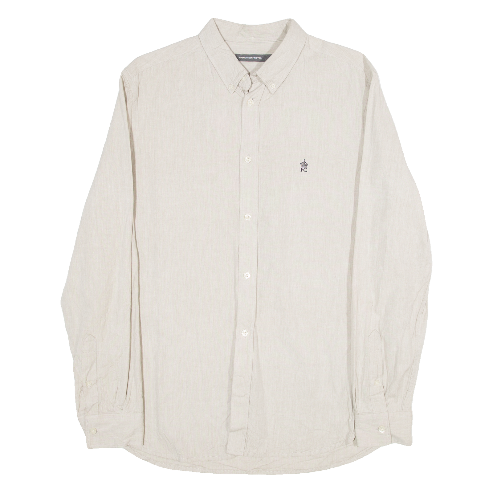 FRENCH CONNECTION Mens Plain Shirt Grey Long Sleeve L Refurbished - N/A refurbished available on Cerqular