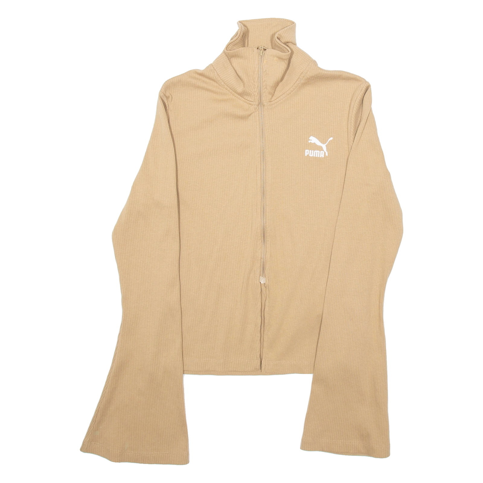 PUMA Womens Cardigan Beige High Neck Tight Knit M Refurbished - N/A refurbished available on Cerqular
