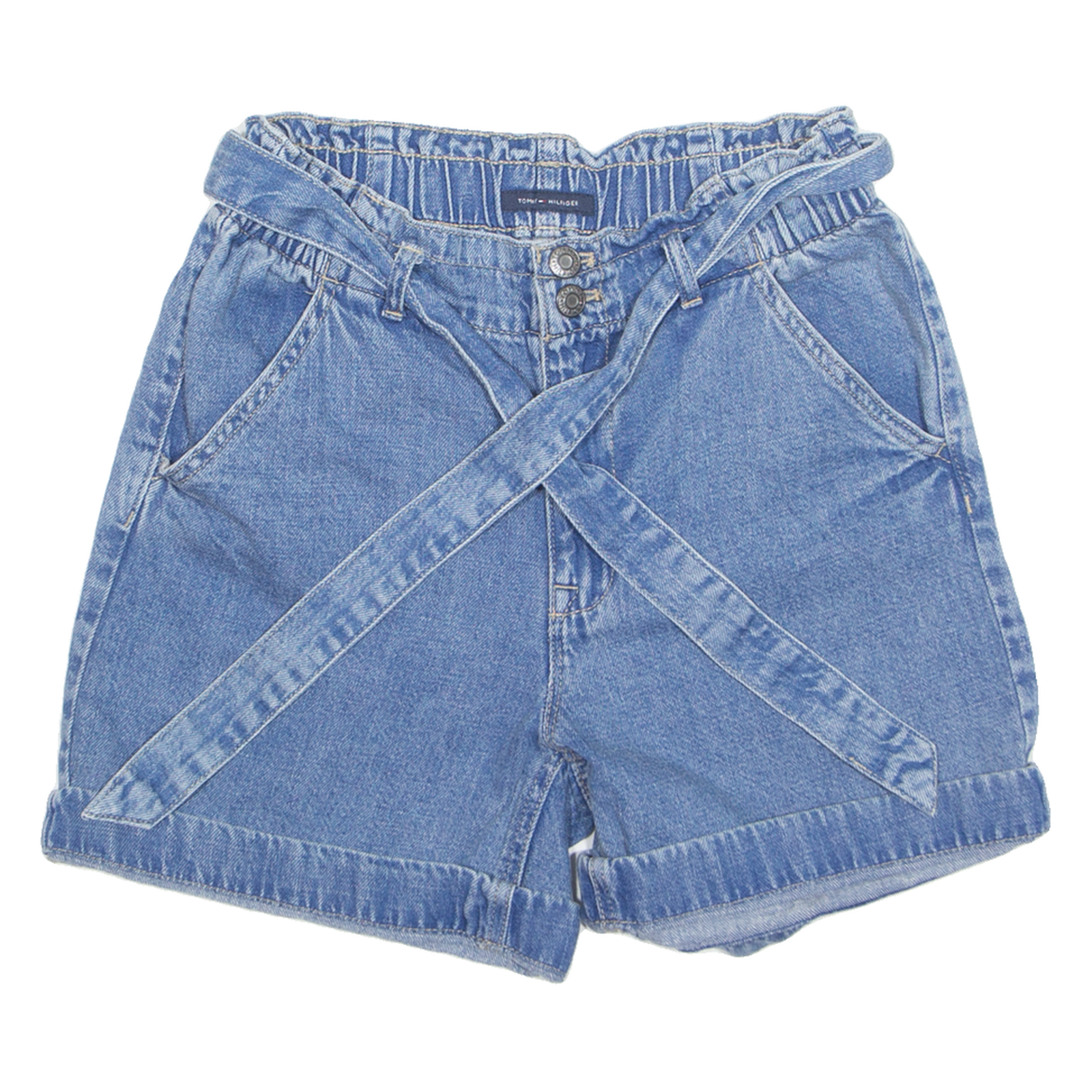 TOMMY HILFIGER Turn Up Womens Denim Shorts Blue XXS W27 Refurbished - N/A refurbished available on Cerqular