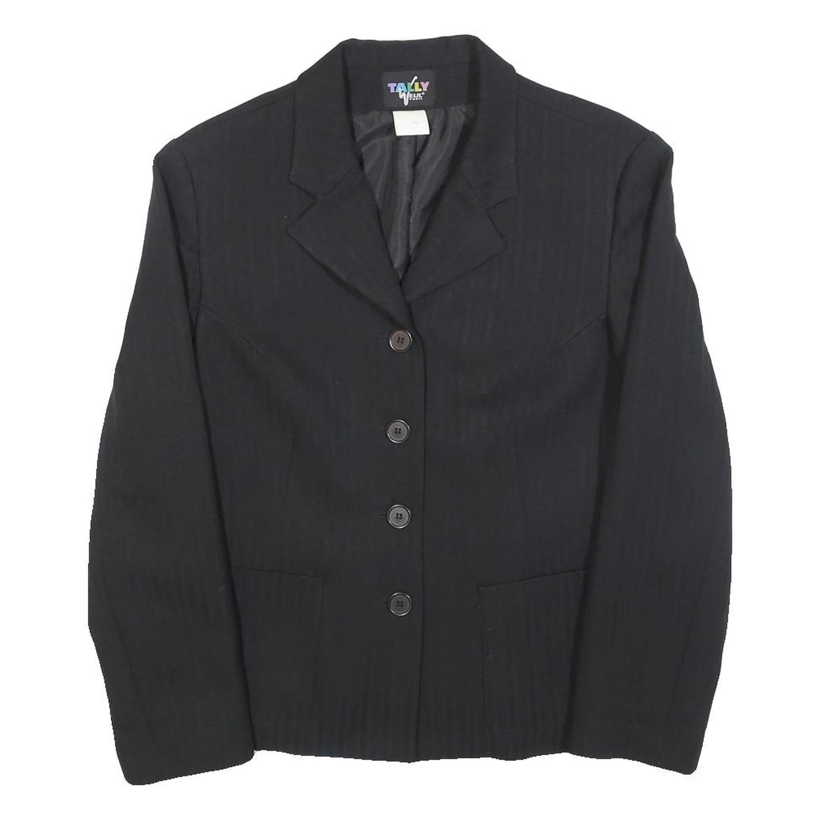 TALLY WEIJL Womens Black Button Jacket M Polyester Classic Tailored Plain Refurbished - N/A refurbished available on Cerqular