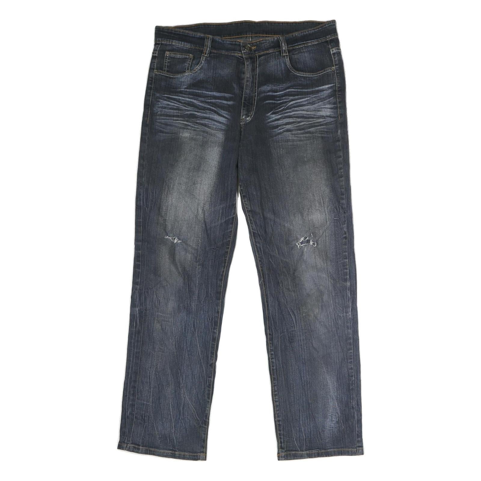 BJCO Mens Blue Regular Jeans Denim Medium W36 L30 Stylish Casual Wear Refurbished - N/A refurbished available on Cerqular