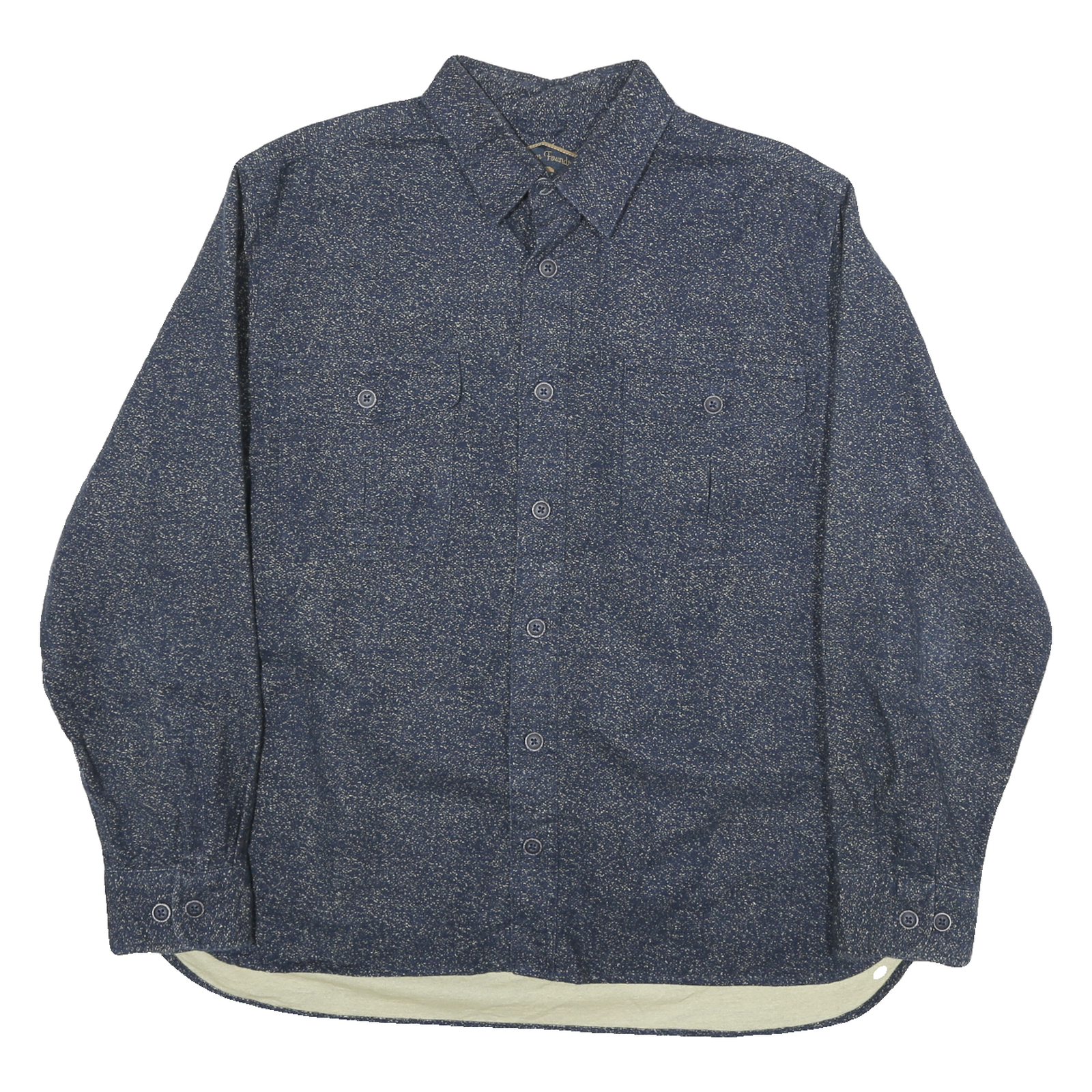 FREEDOM FOUNDRY Mens Blue Speckled Cotton Blend Shirt L Long Sleeve Button Refurbished - N/A refurbished available on Cerqular