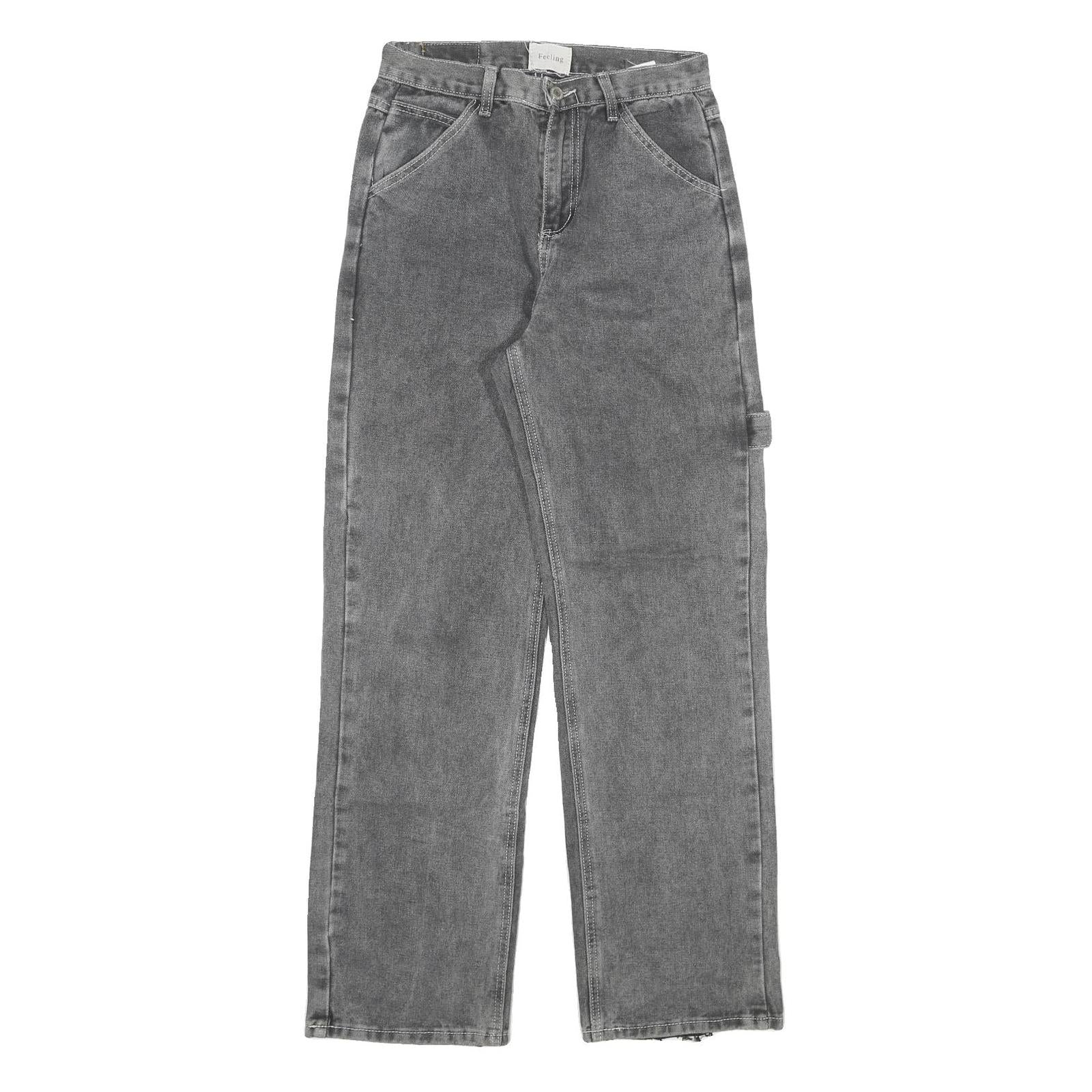 FEELING Womens Regular Fit Grey Denim Jeans W26 L30 Cotton Blend Zip Straight Refurbished - N/A refurbished available on Cerqular