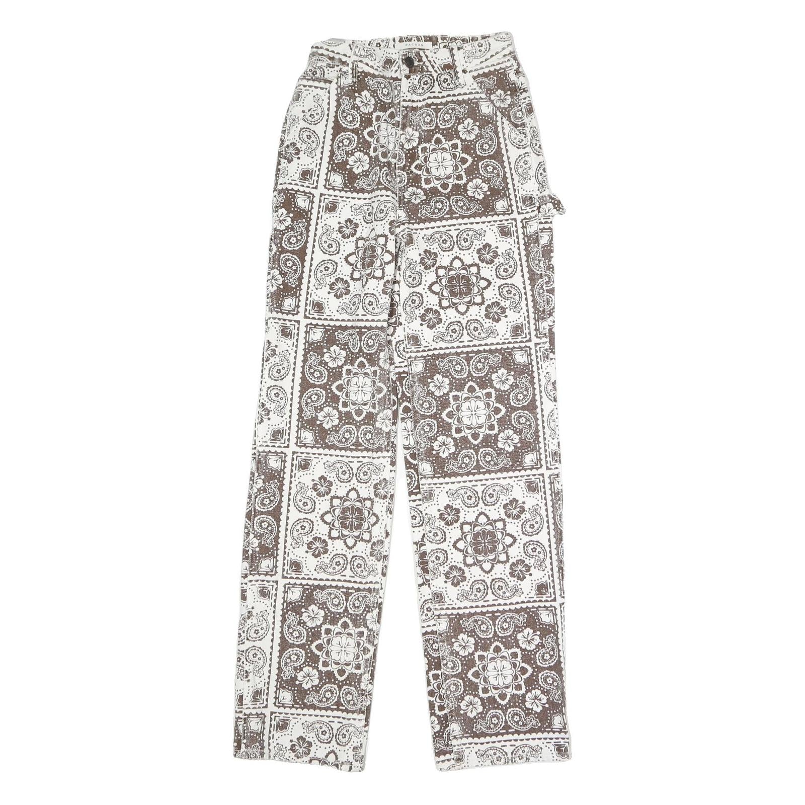 PACSUN Womens Regular Fit Button Closure Printed Cotton Blend Jeans W26 L33 Refurbished - N/A refurbished available on Cerqular