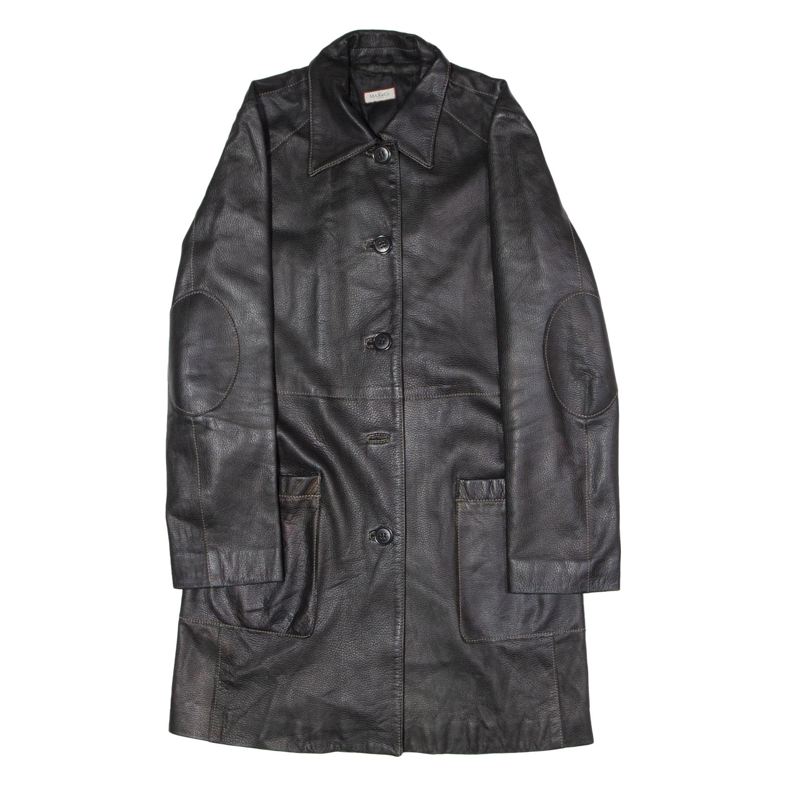 MAX&CO Womens Trench Coat Black Leather UK 8 Refurbished - N/A refurbished available on Cerqular