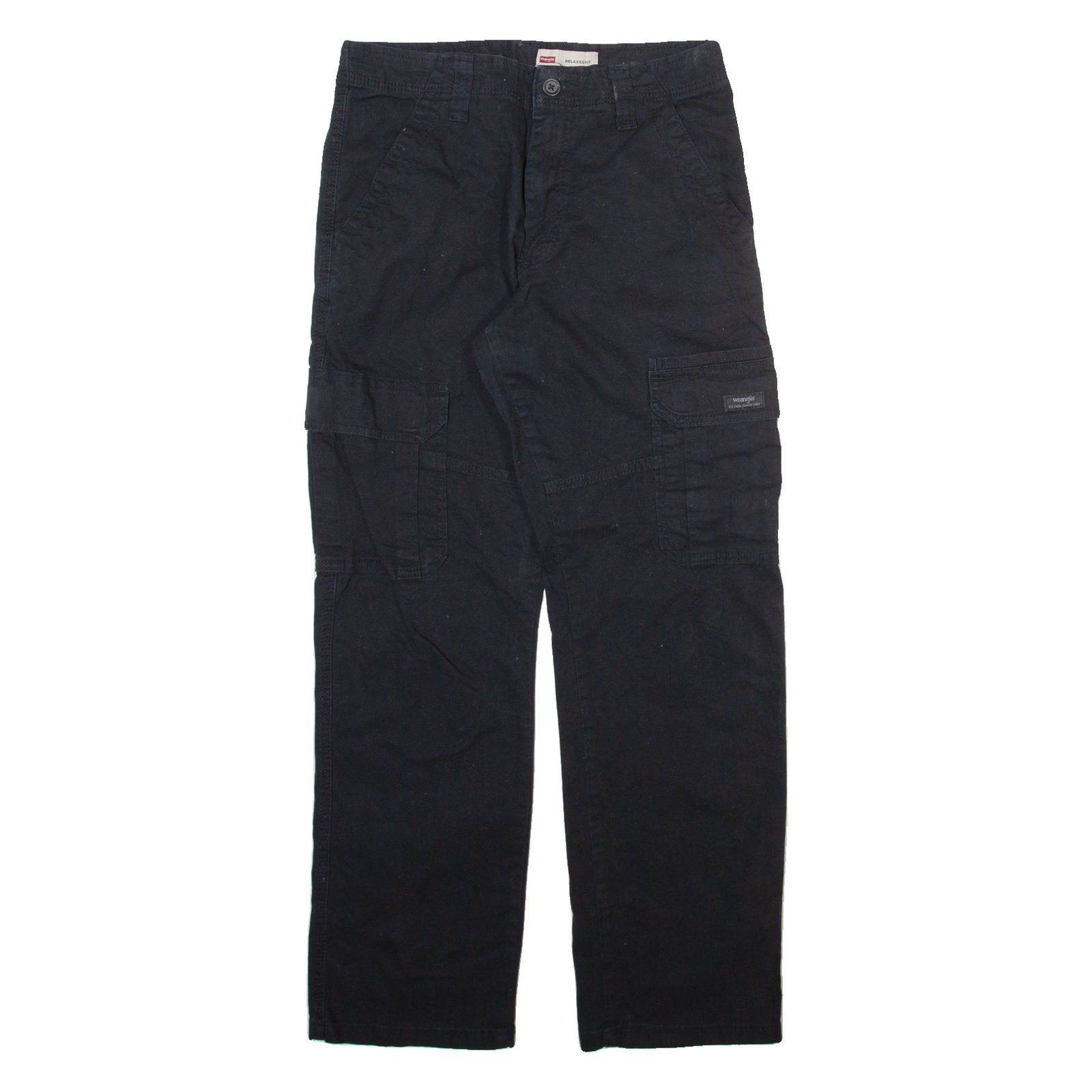 WRANGLER Cargo Mens Trousers Black Relaxed Straight W29 L30 Refurbished - N/A refurbished available on Cerqular