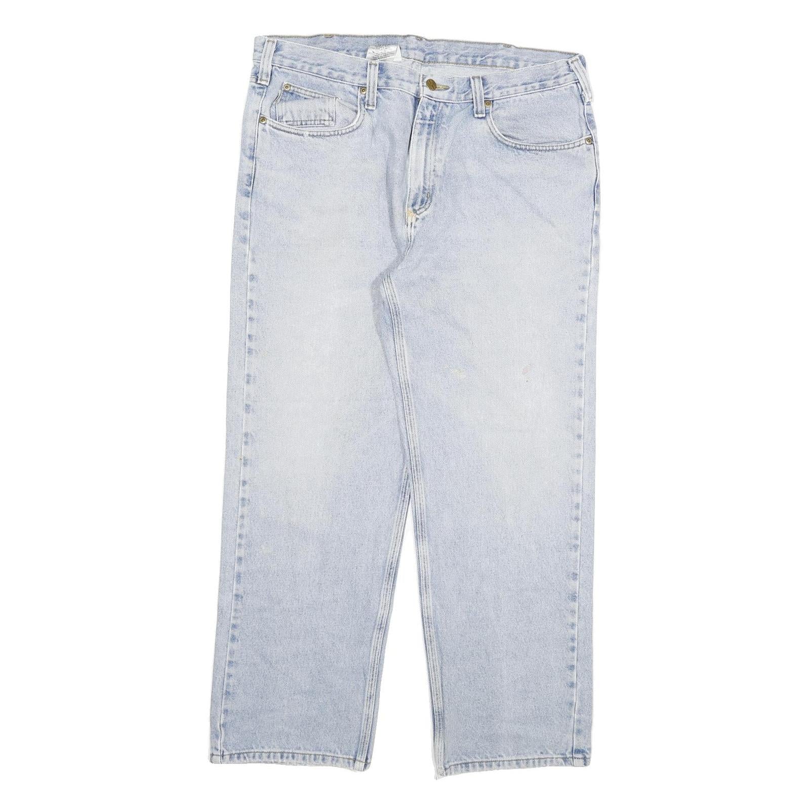 CARHARTT Mens Relaxed Blue Denim Light W38 L29 Casual Workwear Zip Fastening Refurbished - N/A refurbished available on Cerqular